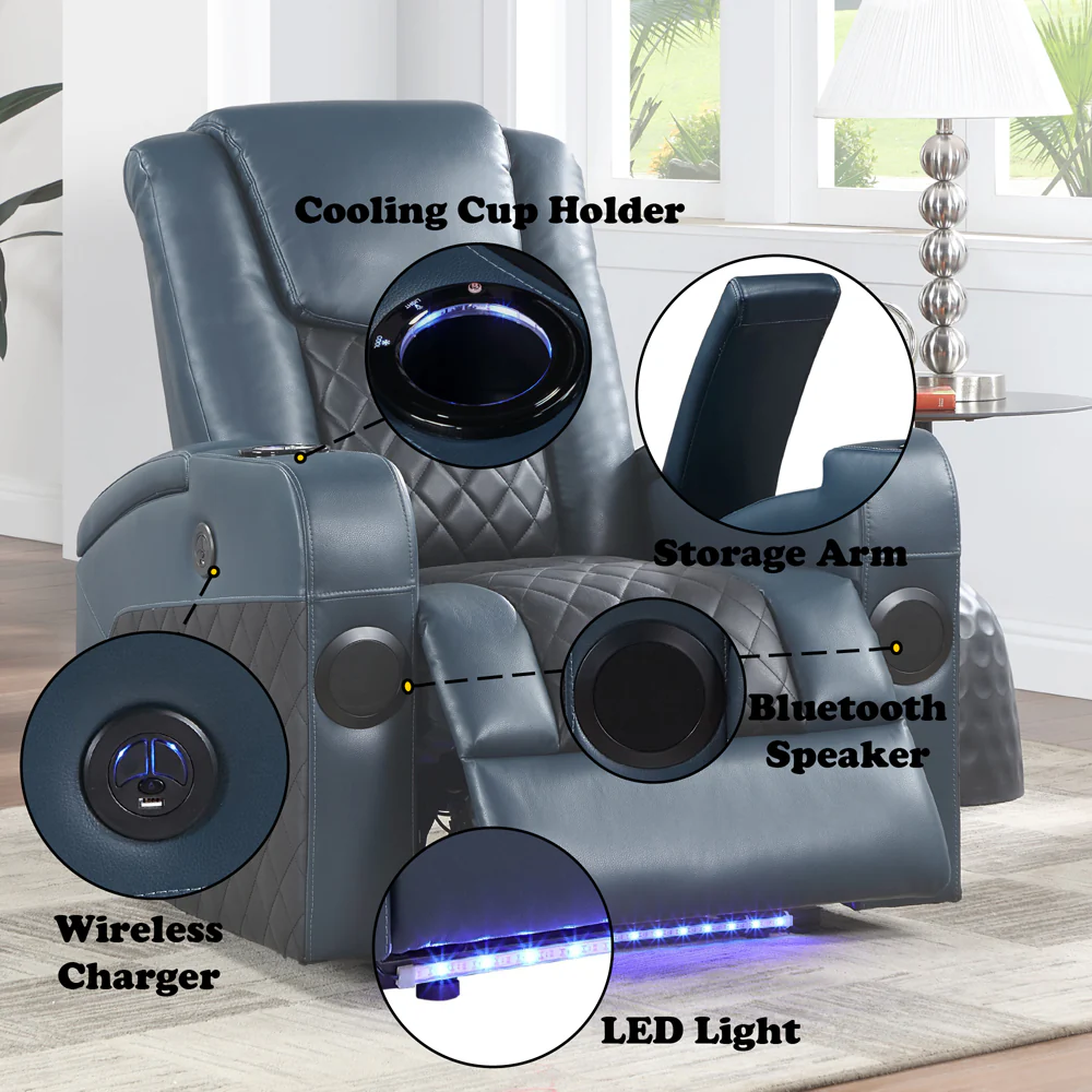 Alair Power Motion Recliner w/Bluetooth Speaker & Cooling Cup Holder - Image 11