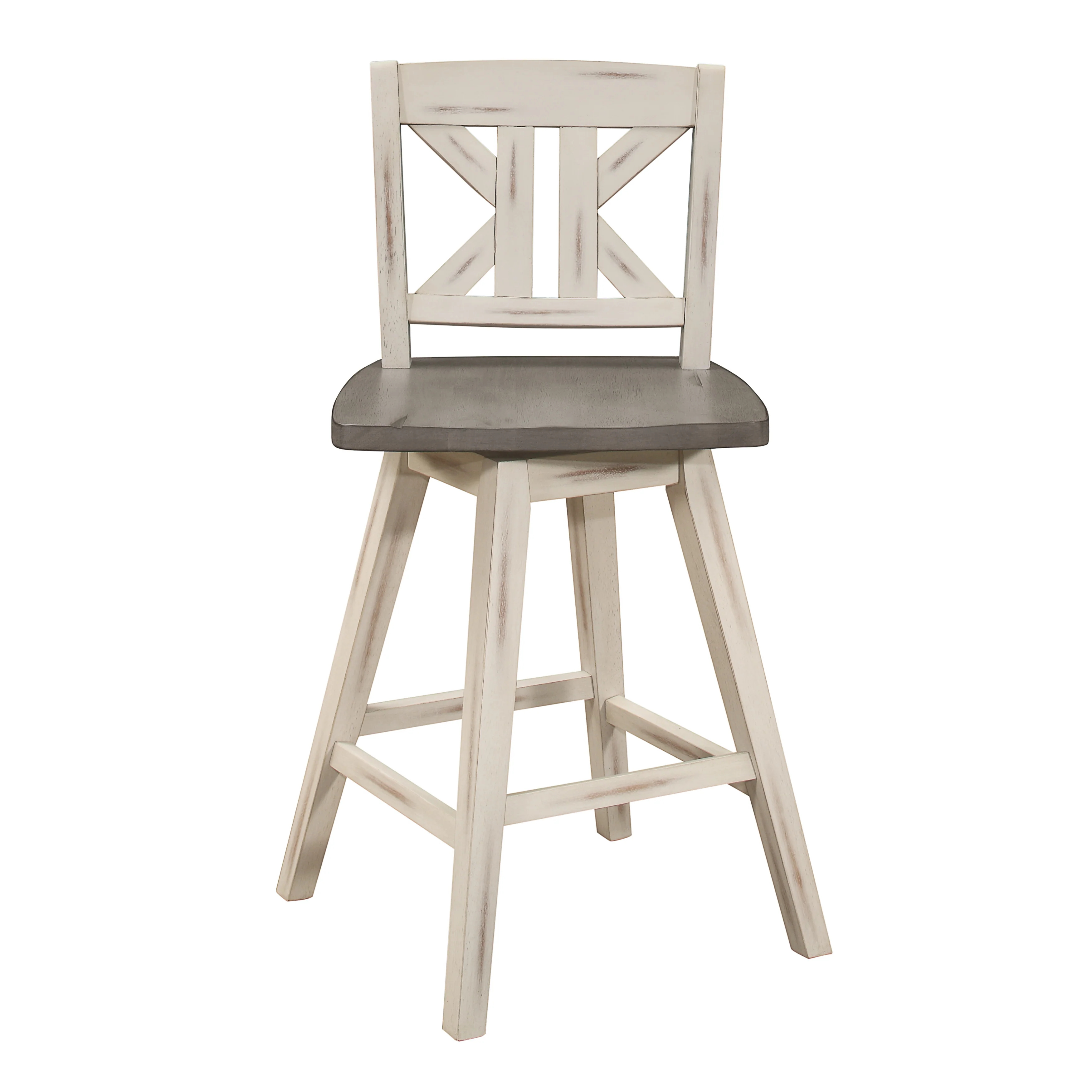 Amsonia Swivel Counter Height Chair in White/Gray - 5602-24WTS1 - Image 4