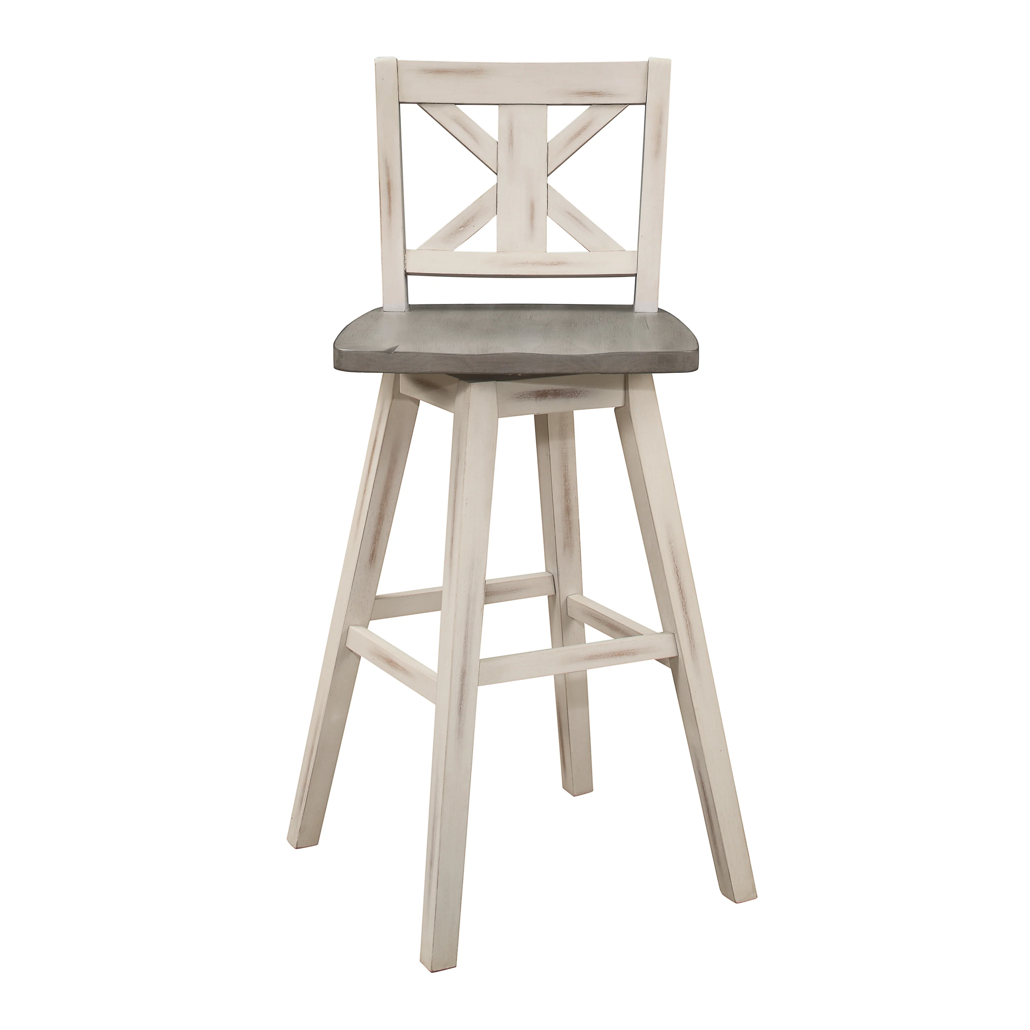 Amsonia Swivel Pub Height Chair in White/Gray - 5602-29WT - Image 4