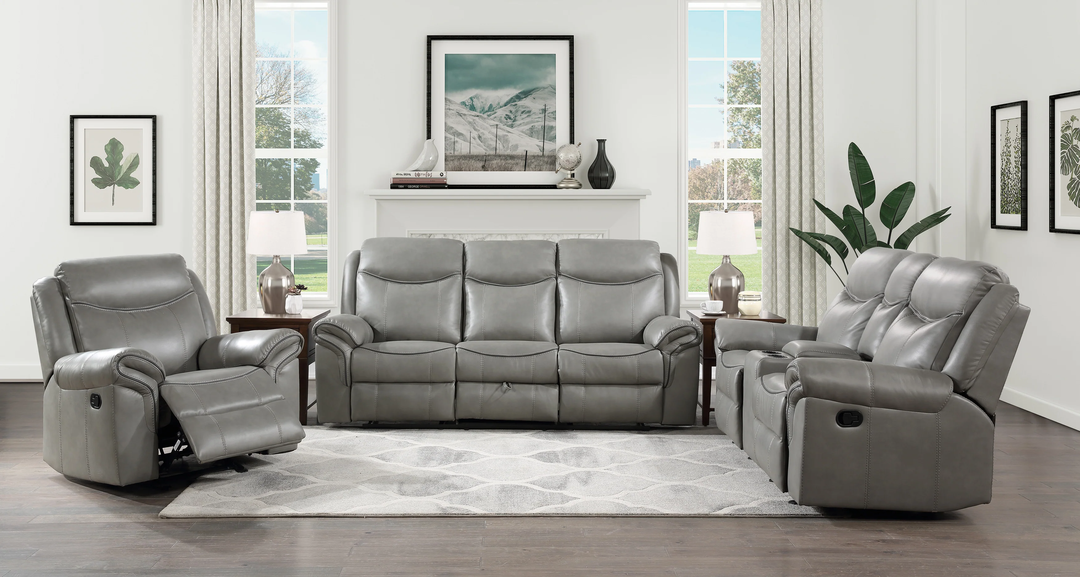 Aram Glider Reclining Chair in Gray - 8206GRY-1 - Image 6