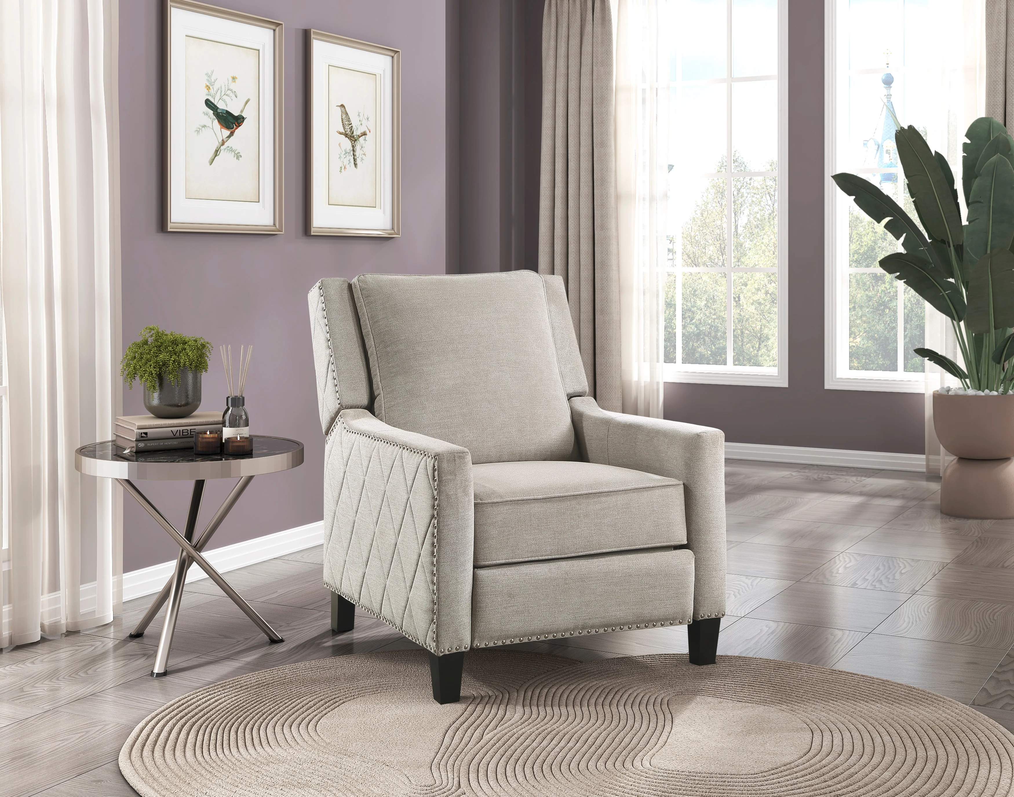 Banks Push Back Reclining Chair in Beige - 8505SN-1 - Image 6