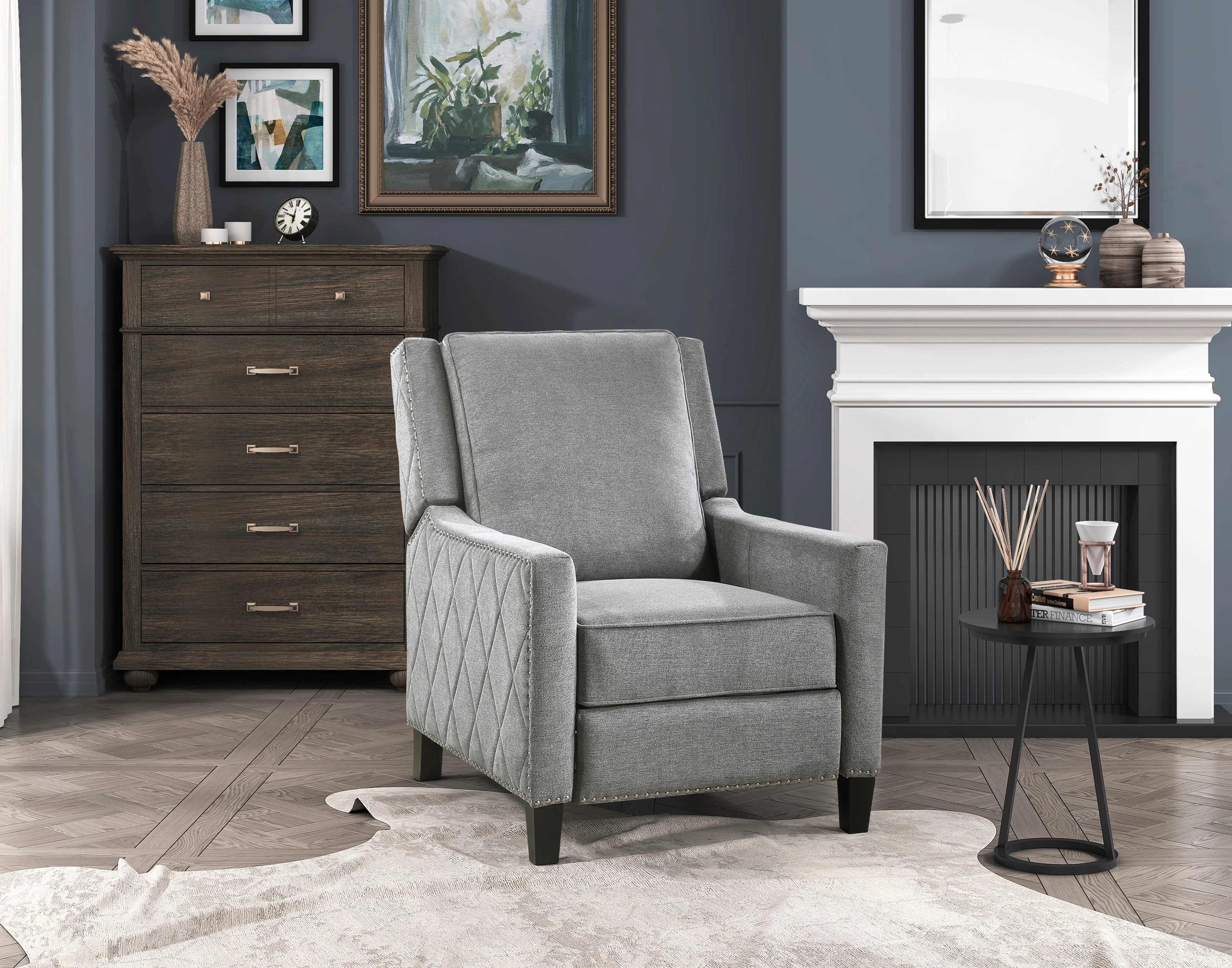 Banks Push Back Reclining Chair in Gray - 8505GY-1 - Image 6