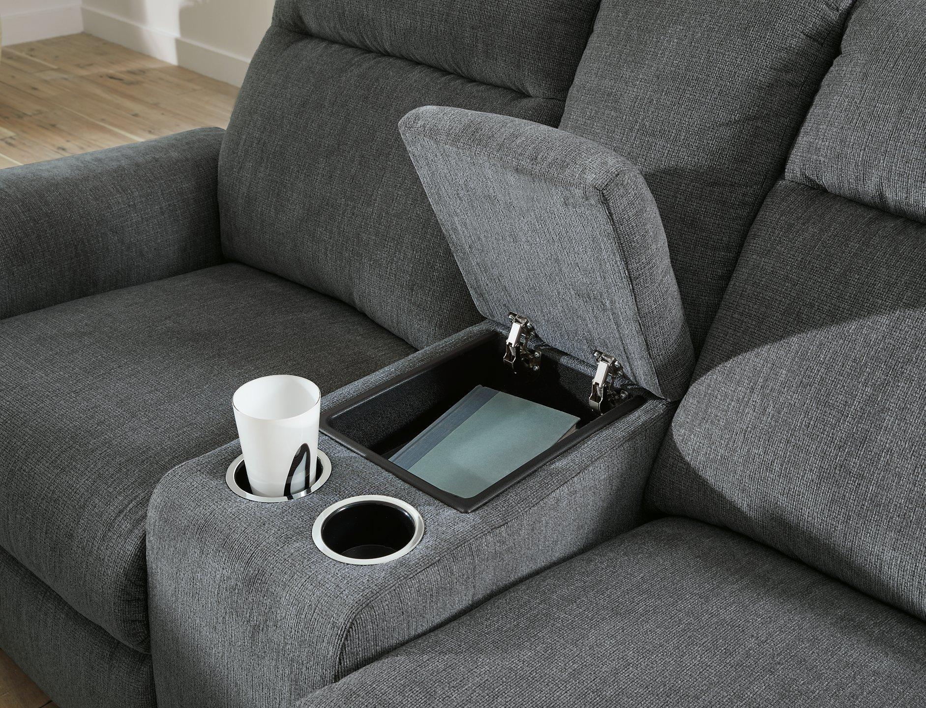 Barnsana Power Reclining Loveseat with Console - Image 9