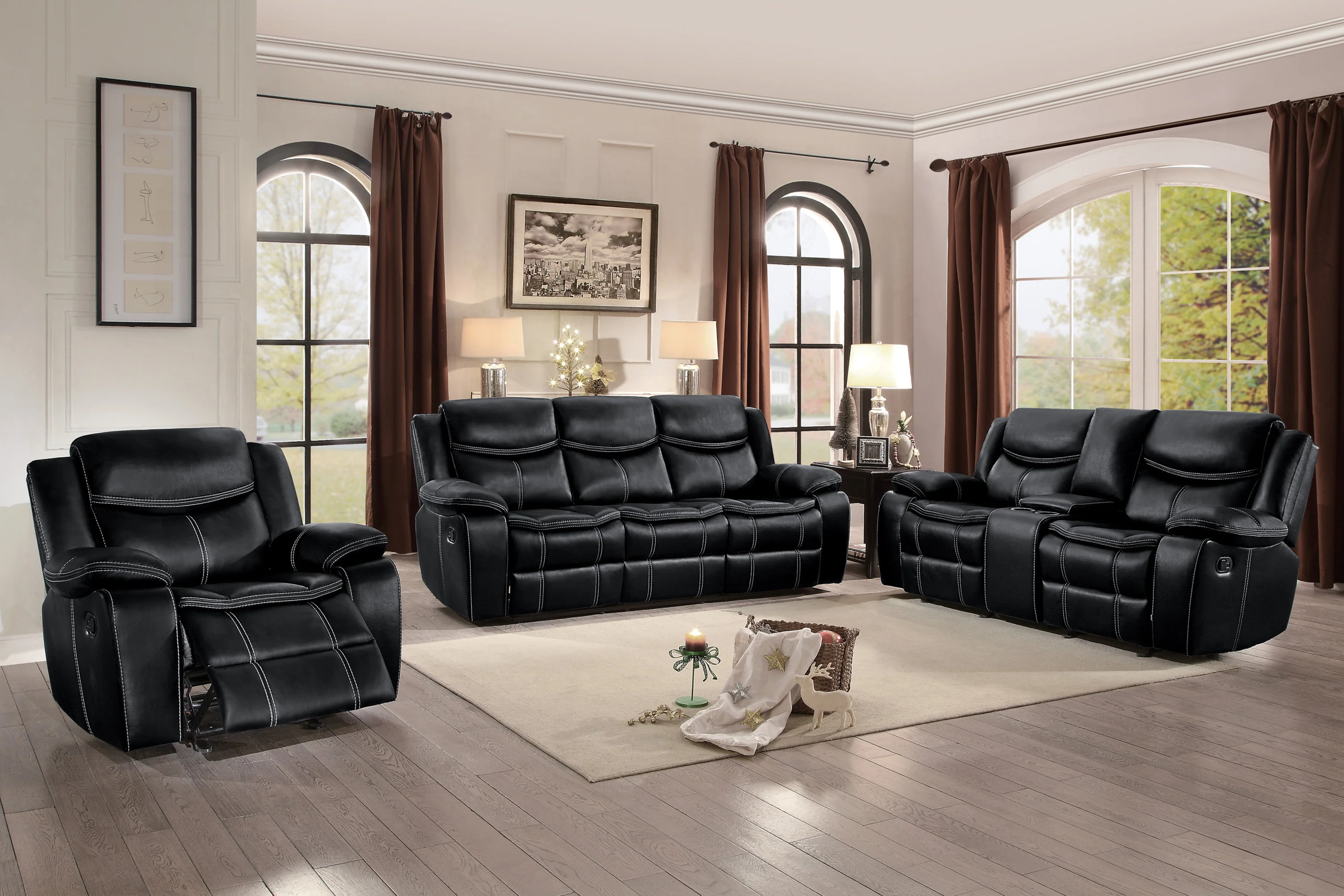 Bastrop Glider Reclining Chair in Black - 8230BLK-1 - Image 6