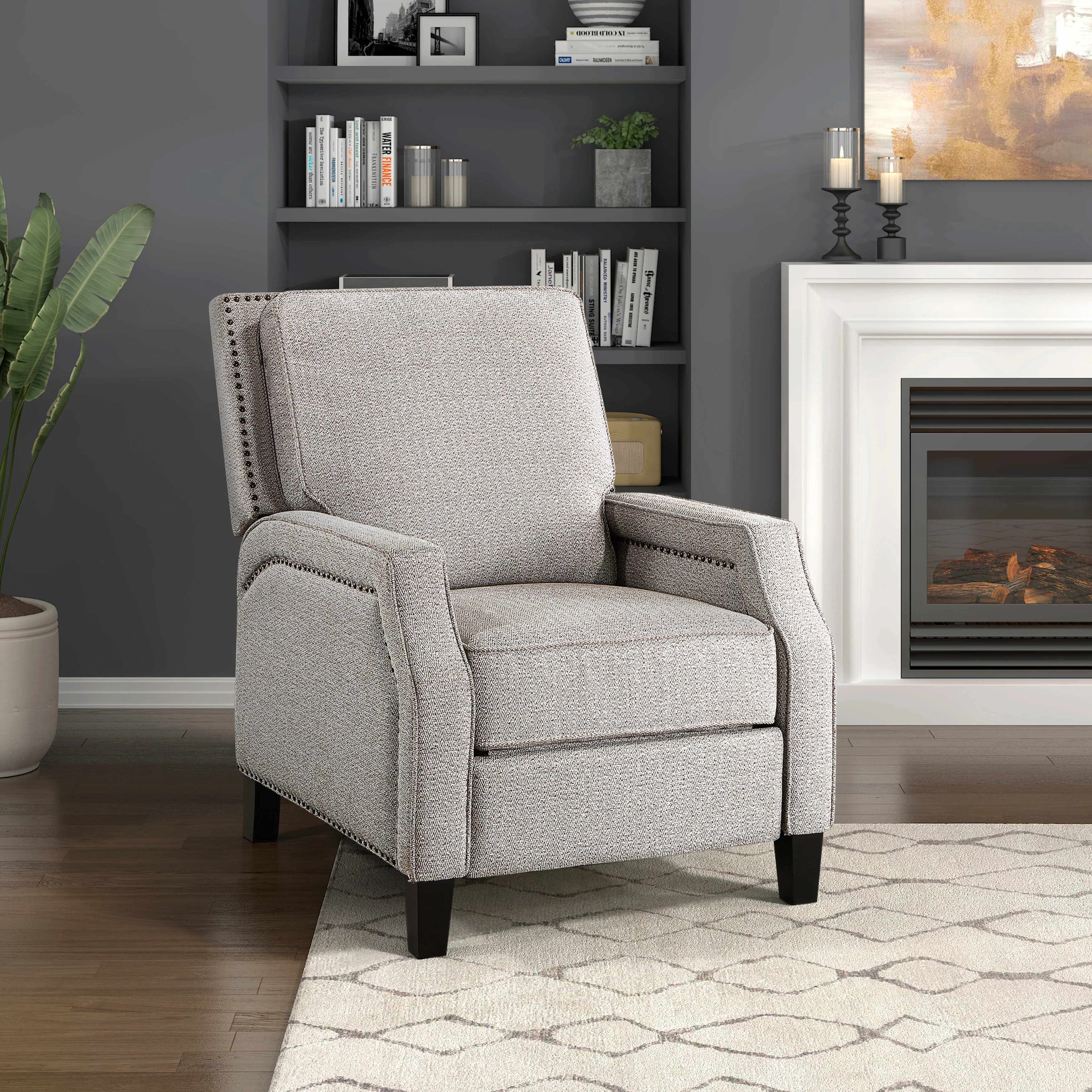 Berenson Push Back Reclining Chair in Beige - 8504CCN-1 - Image 6