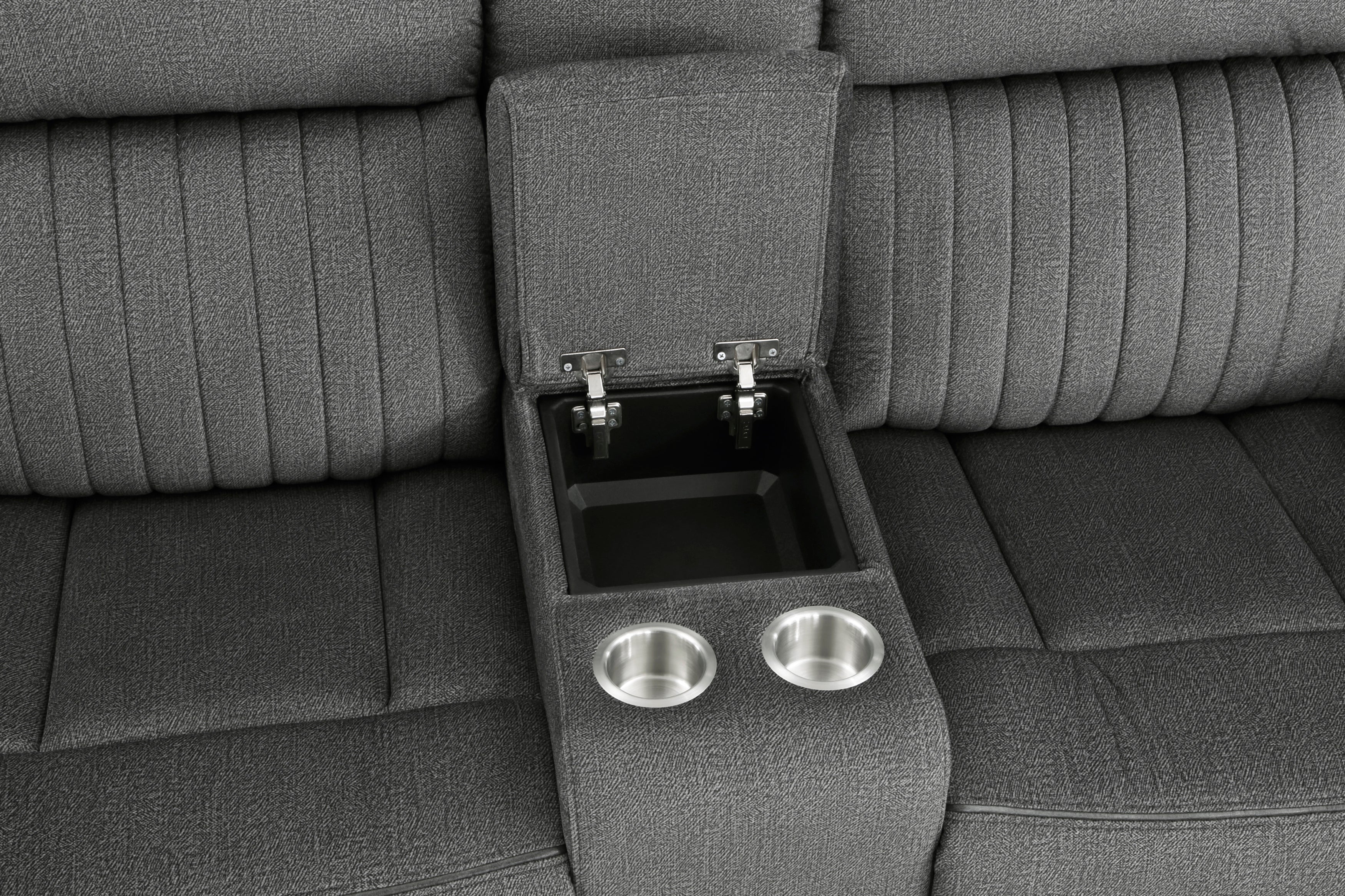 Brennen Power Double Reclining Loveseat with Center Console in Gray - 9204CC-2PW - Image 3