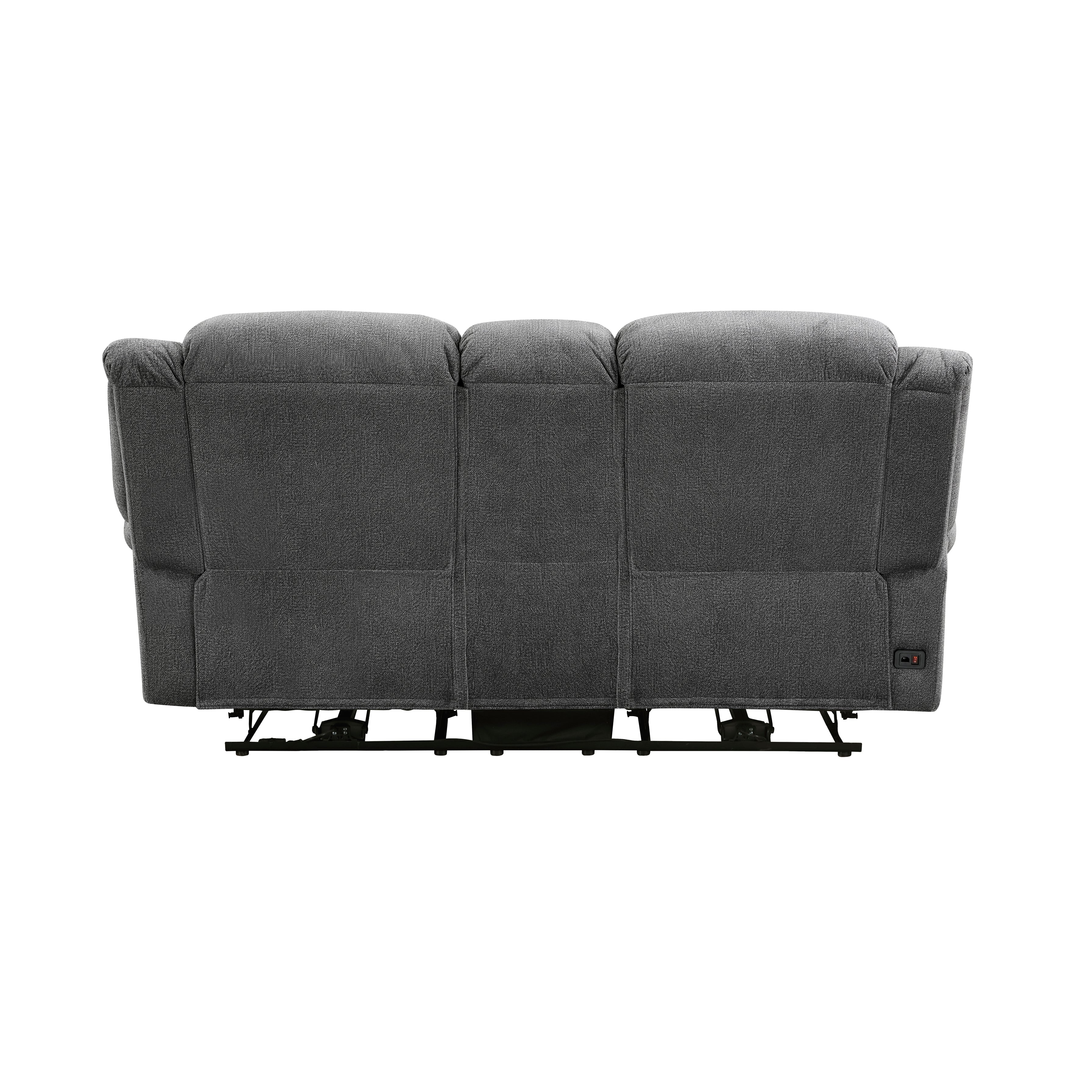 Brennen Power Double Reclining Loveseat with Center Console in Gray - 9204CC-2PW - Image 6