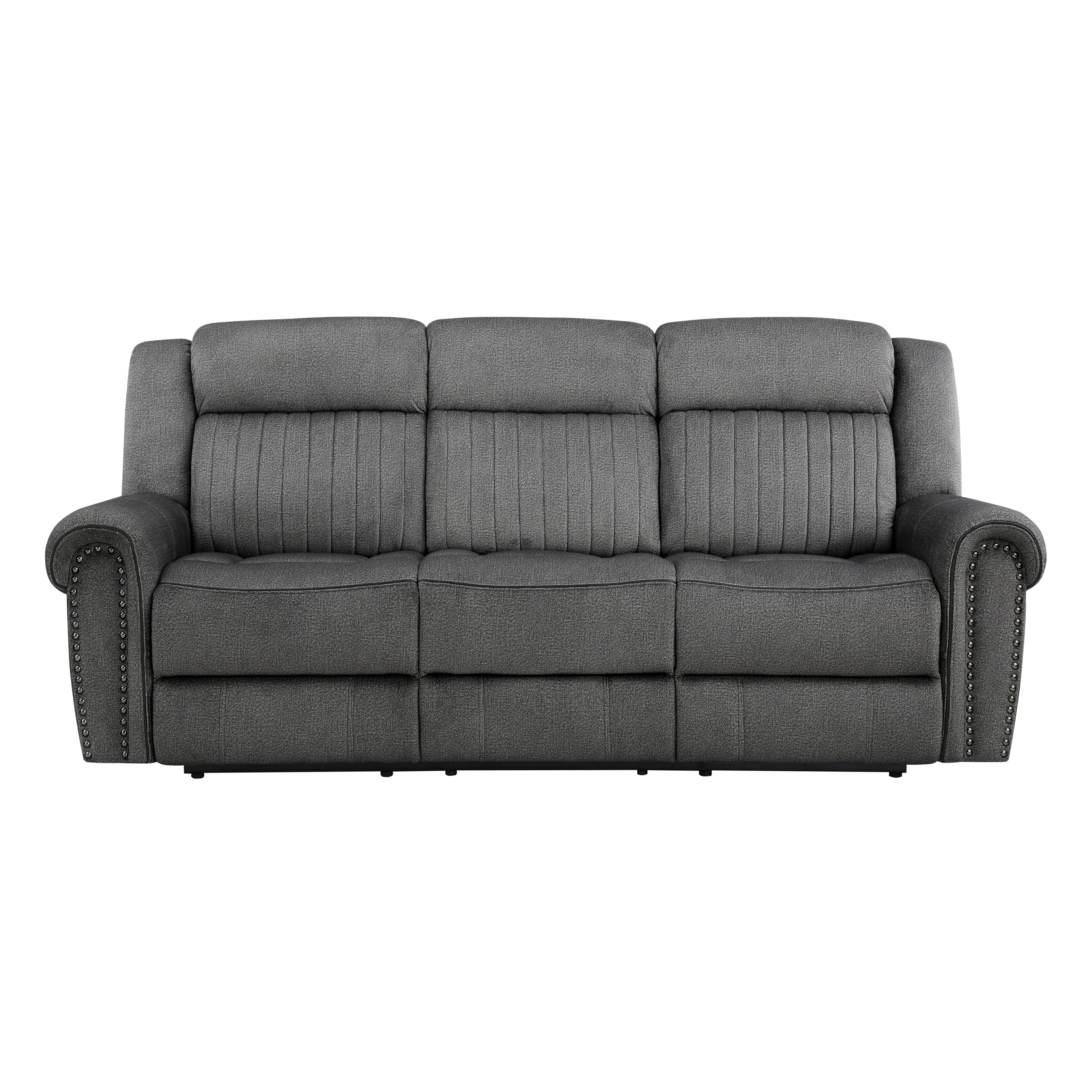 Brennen Power Double Reclining Sofa in Gray - 9204CC-3PW