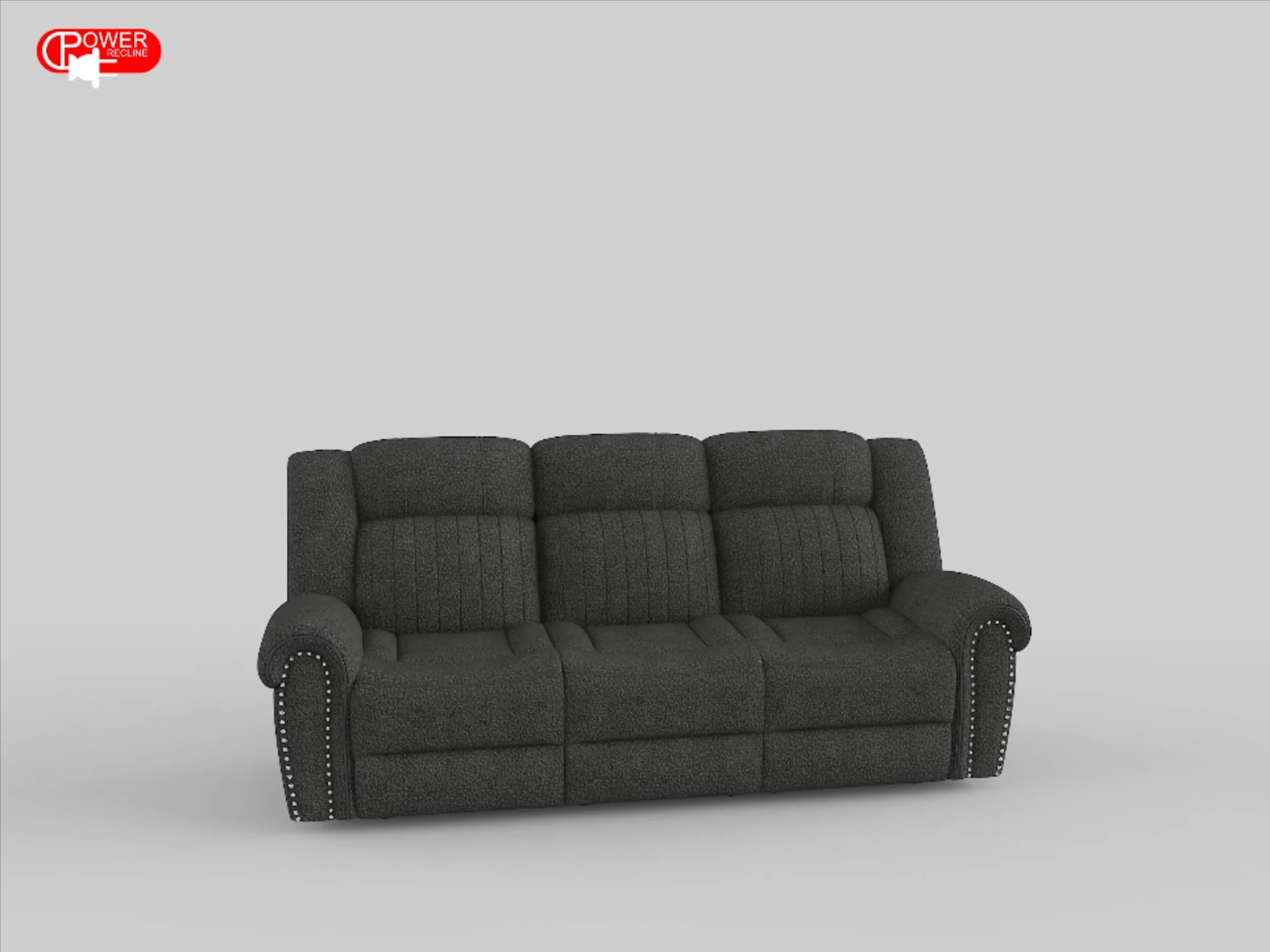 Brennen Power Double Reclining Sofa in Gray - 9204CC-3PW - Image 2