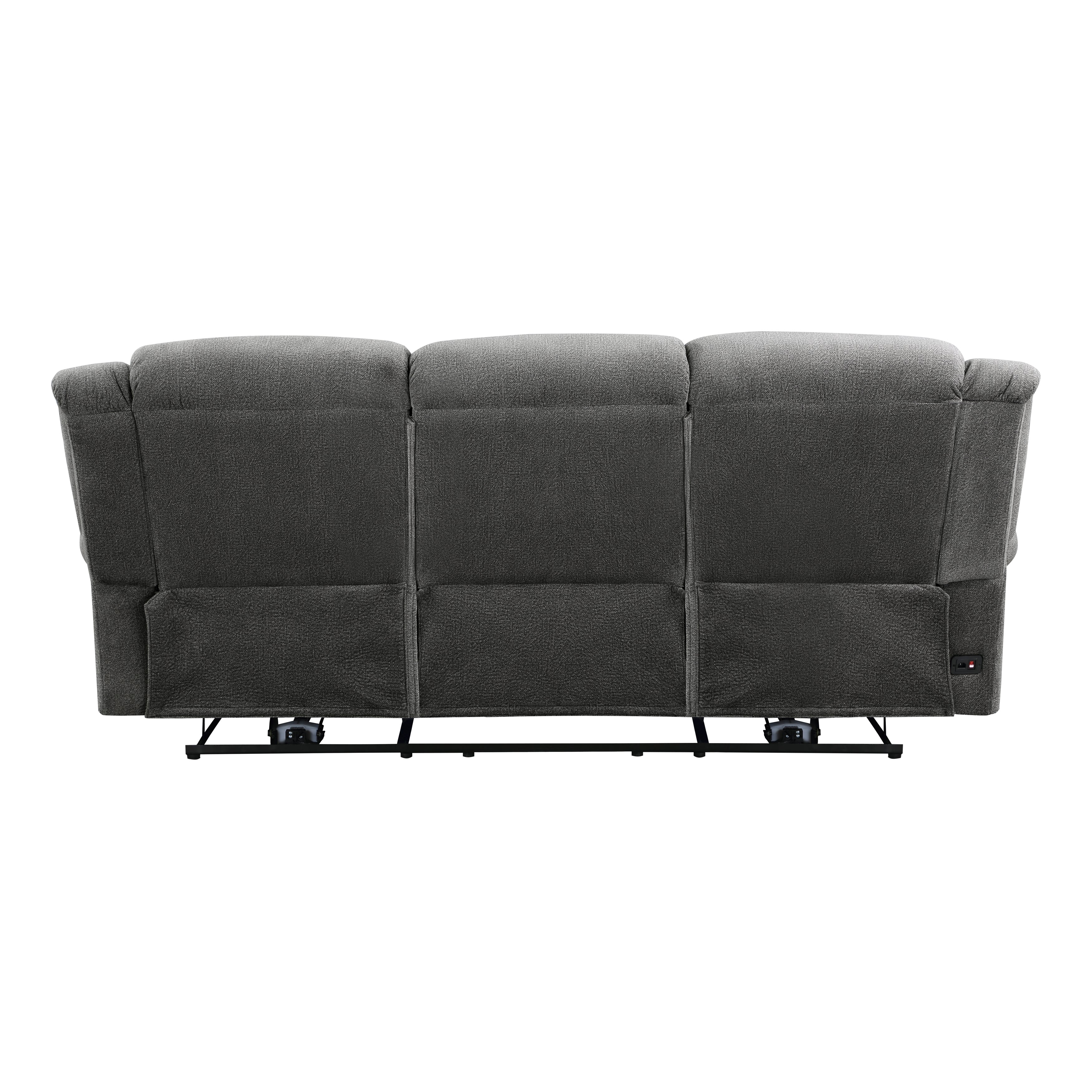 Brennen Power Double Reclining Sofa in Gray - 9204CC-3PW - Image 5