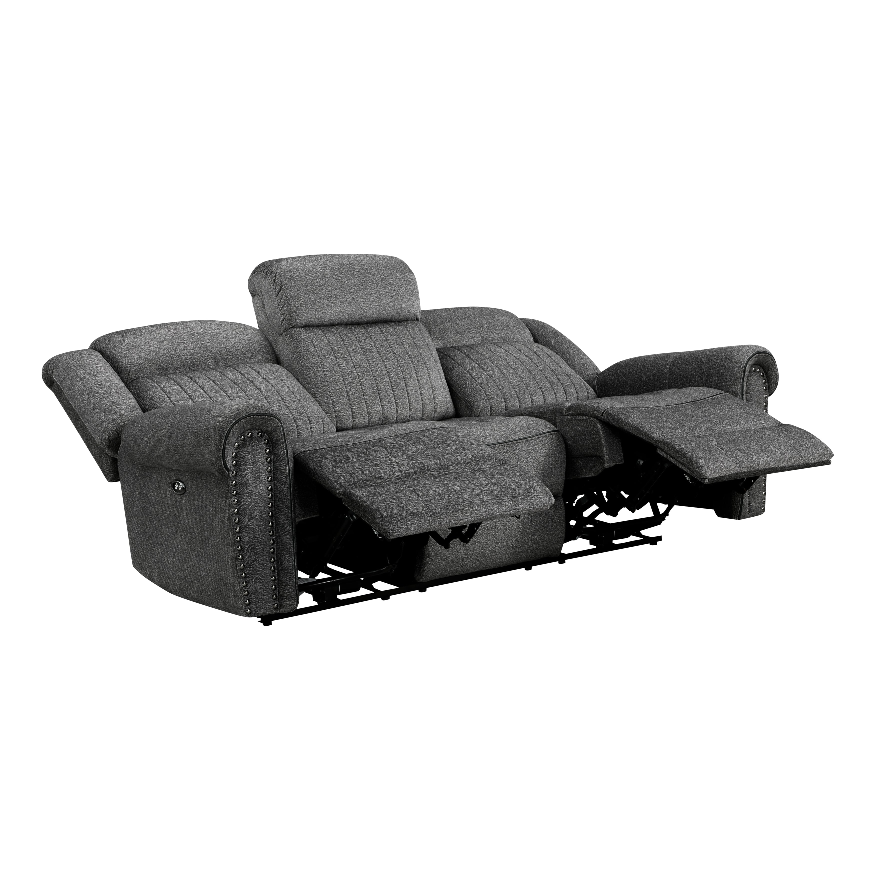 Brennen Power Double Reclining Sofa in Gray - 9204CC-3PW - Image 6