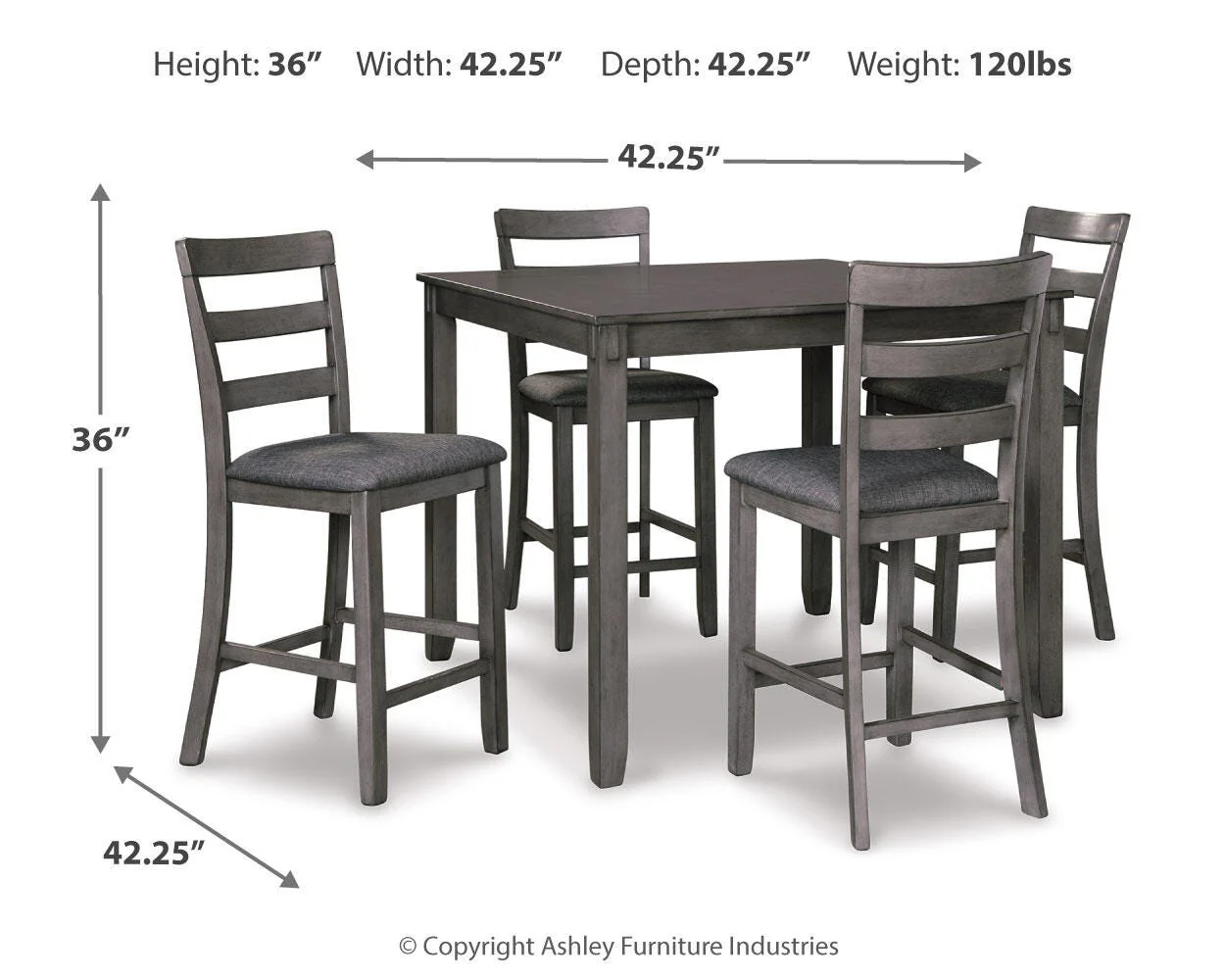Bridson Counter Height Dining Table and Bar Stools (Set of 5) - Image 4