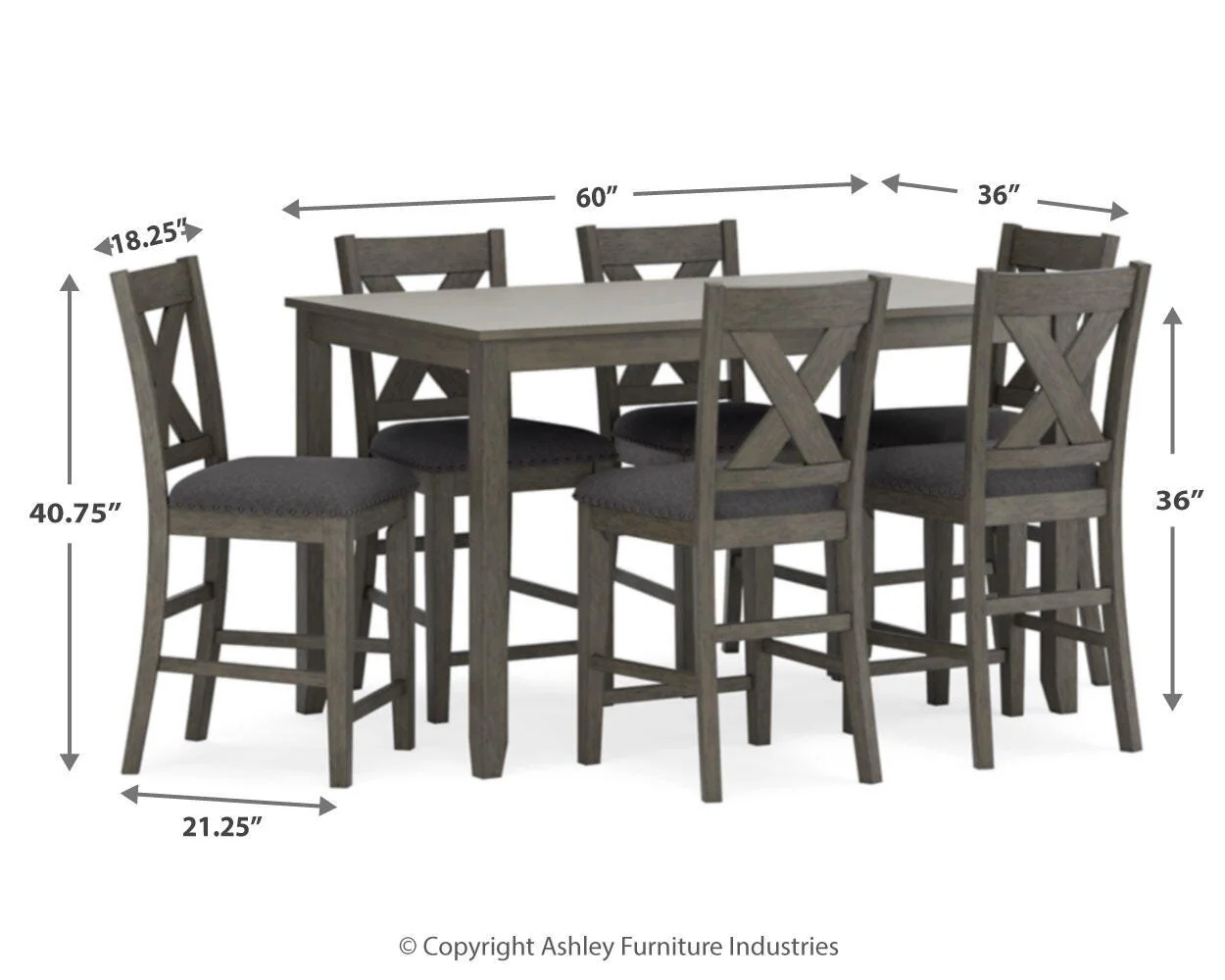 Caitbrook Counter Height Dining Table and Bar Stools (Set of 7) - Image 15