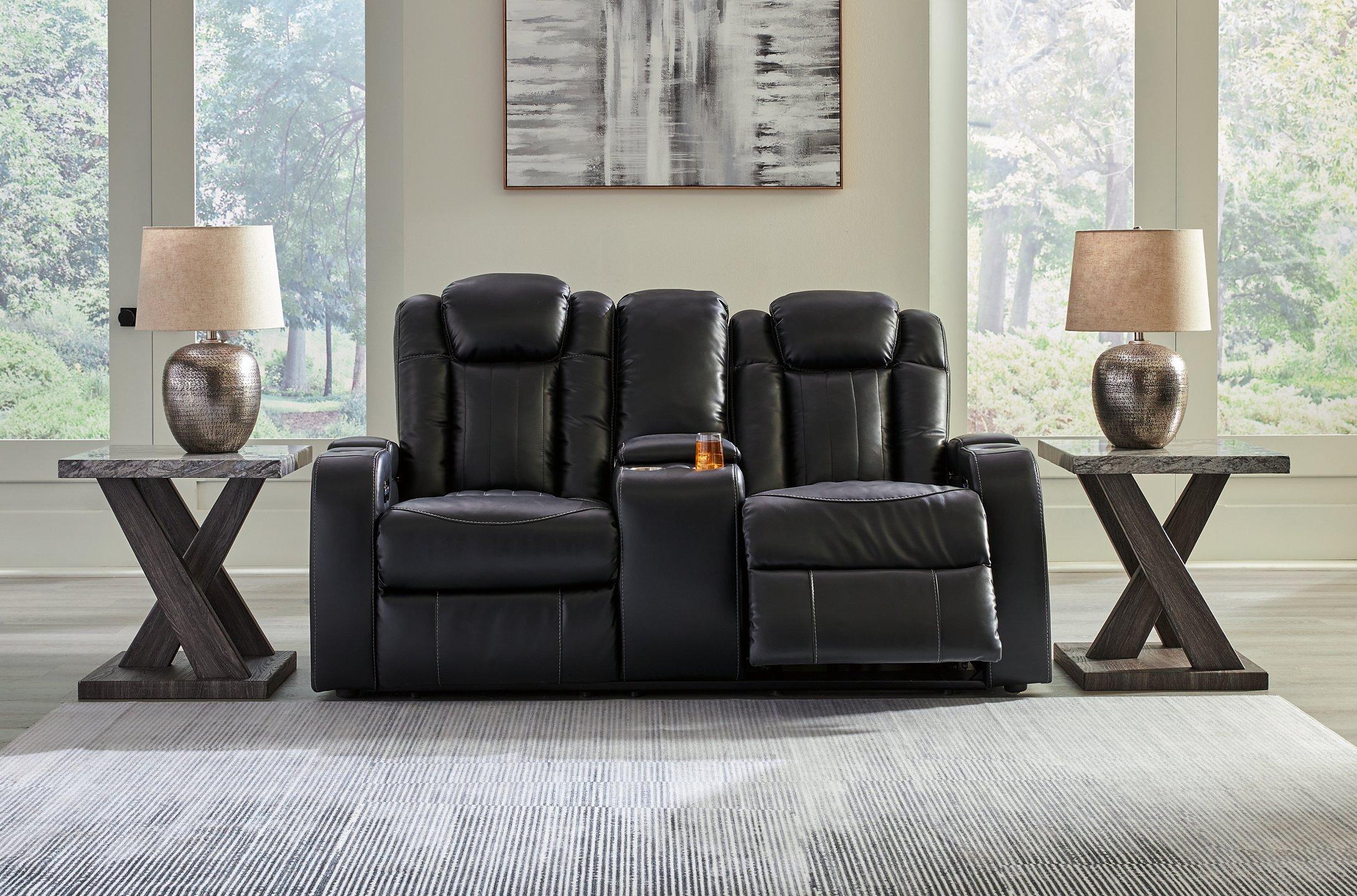 Caveman Den Power Reclining Loveseat with Console - Image 9