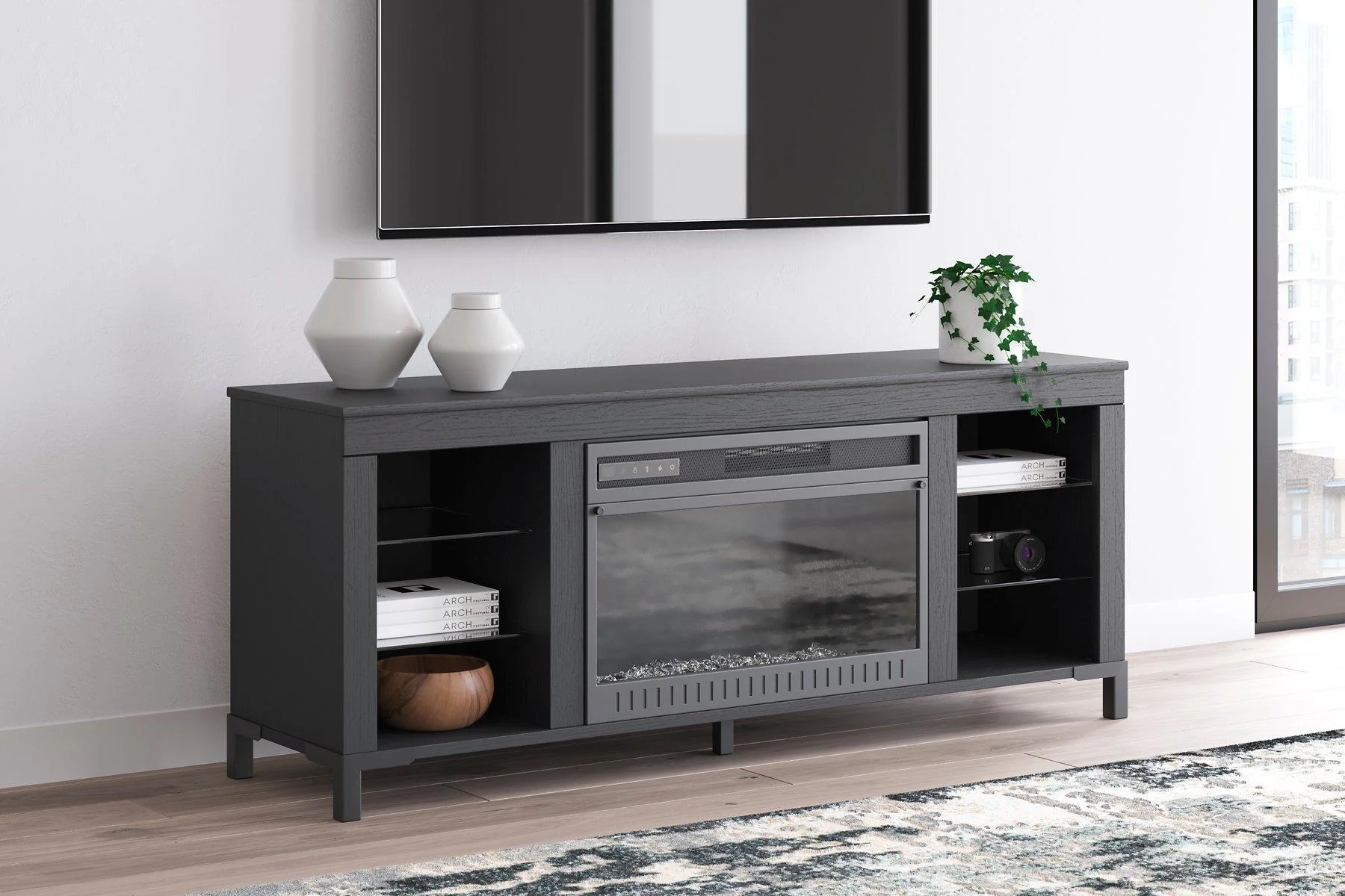 Cayberry 3-Piece Entertainment Center with Electric Fireplace - Image 2