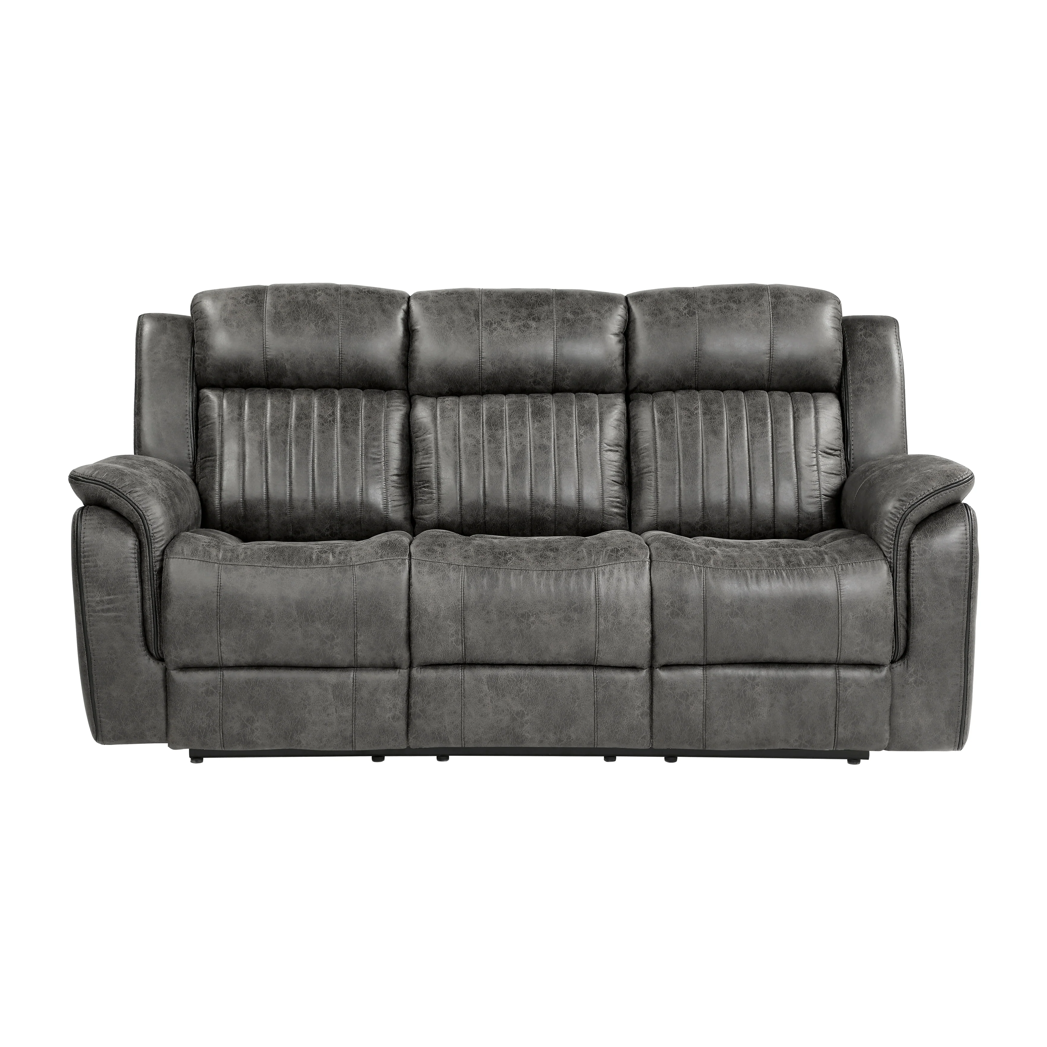 Centeroak Double Reclining Sofa in Brown/Gray - 9479BRG-3