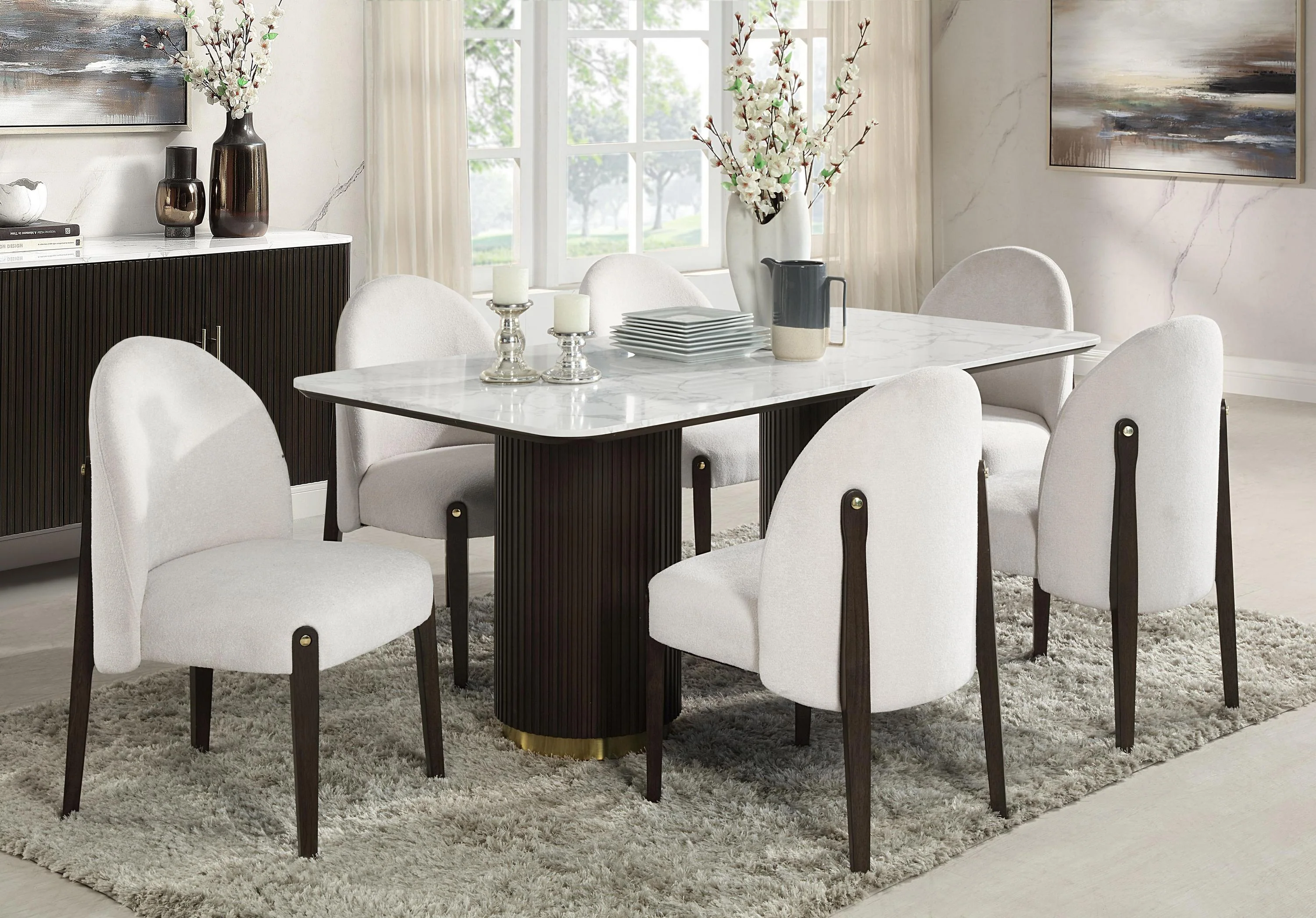 Clayten Dining Table w/Marble Top - Image 7