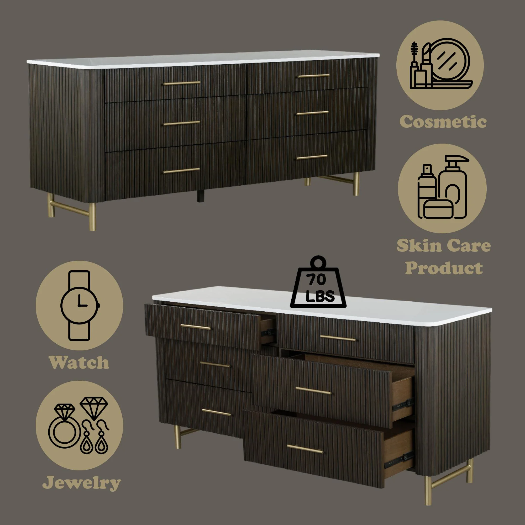 Clayten Dresser w/Marble Top - Image 14