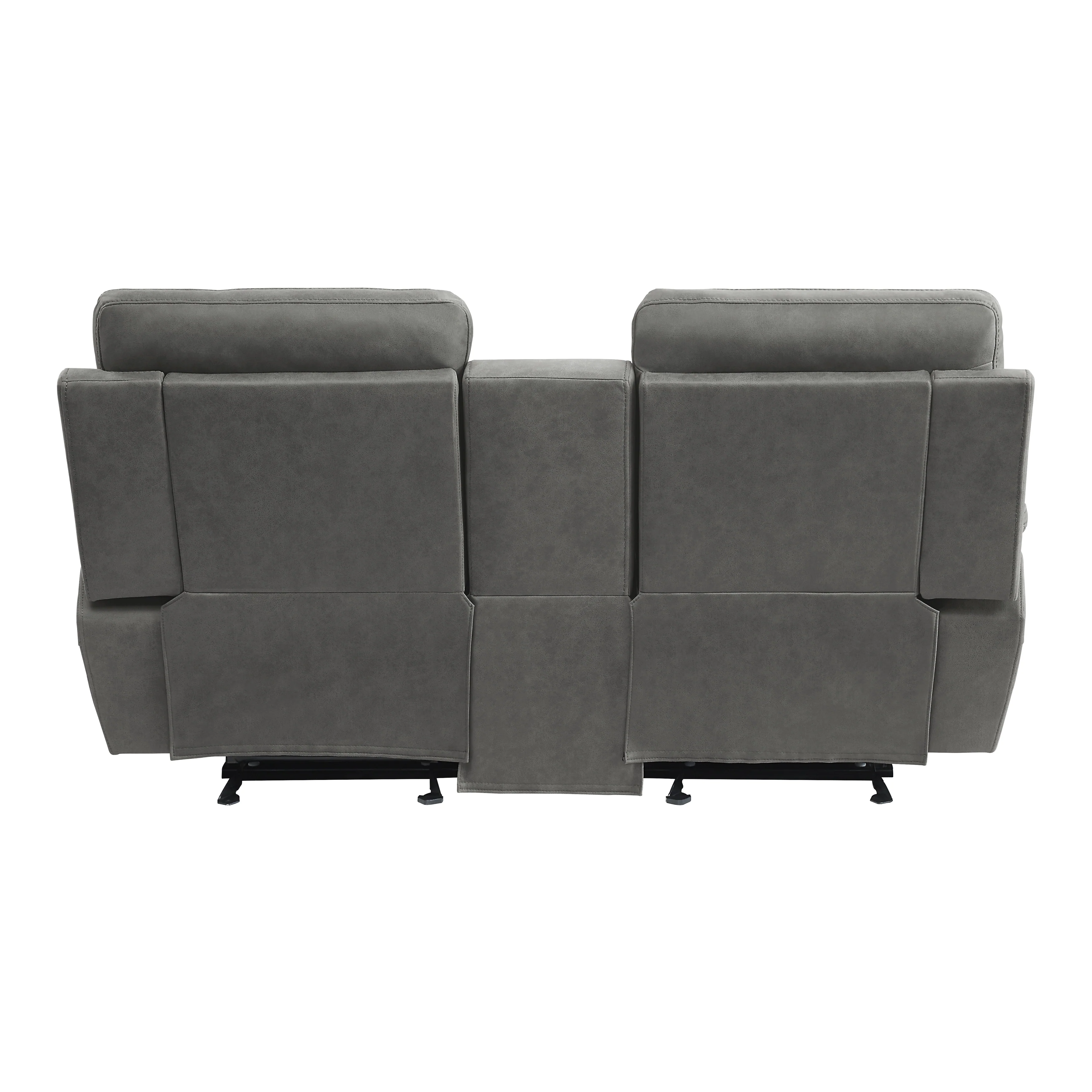 Clifton Double Glider Reclining Loveseat with Center Console in Gray - 9301GRY-2 - Image 3