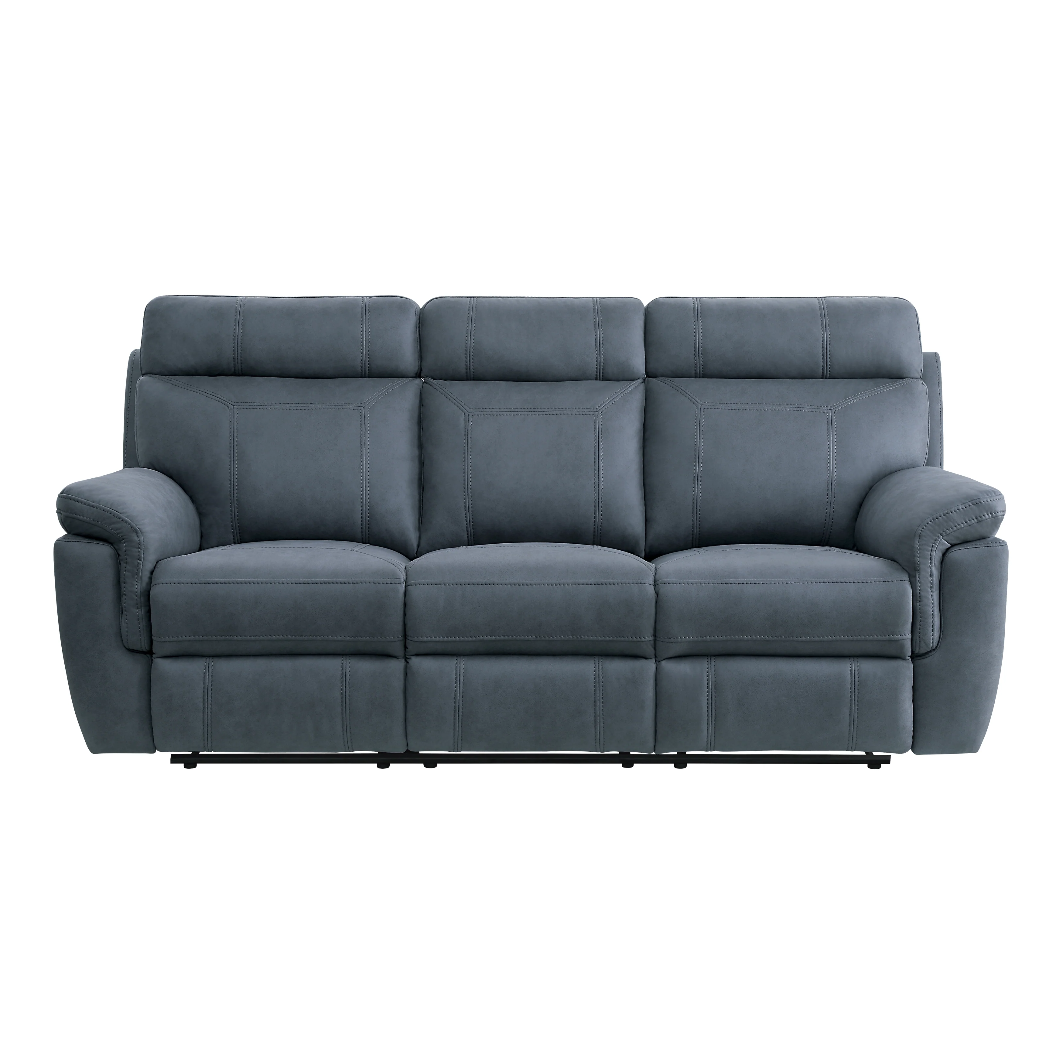 Clifton Double Reclining Sofa with Center Drop-Down Cup Holders in Blue - 9301BUE-3