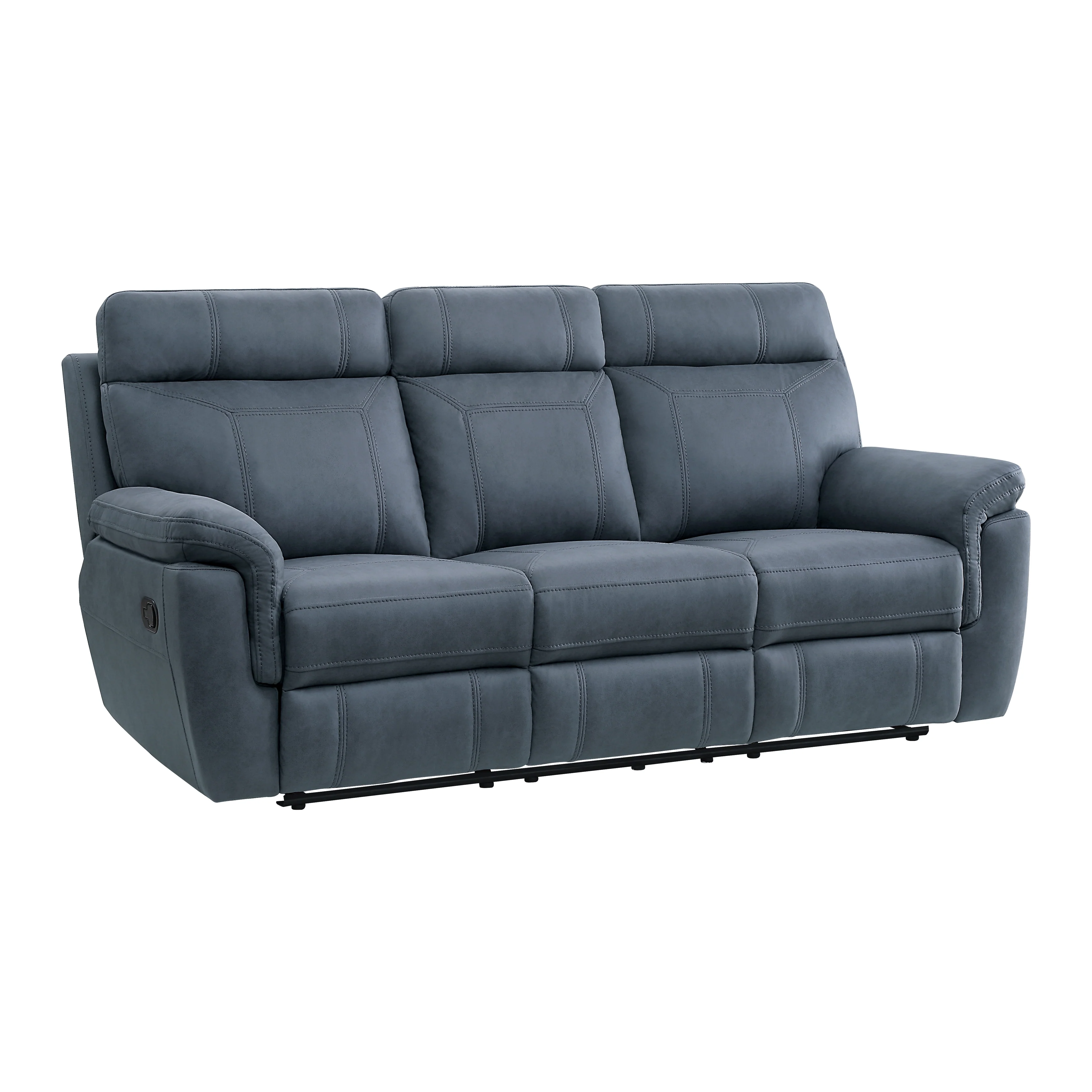 Clifton Double Reclining Sofa with Center Drop-Down Cup Holders in Blue - 9301BUE-3 - Image 2