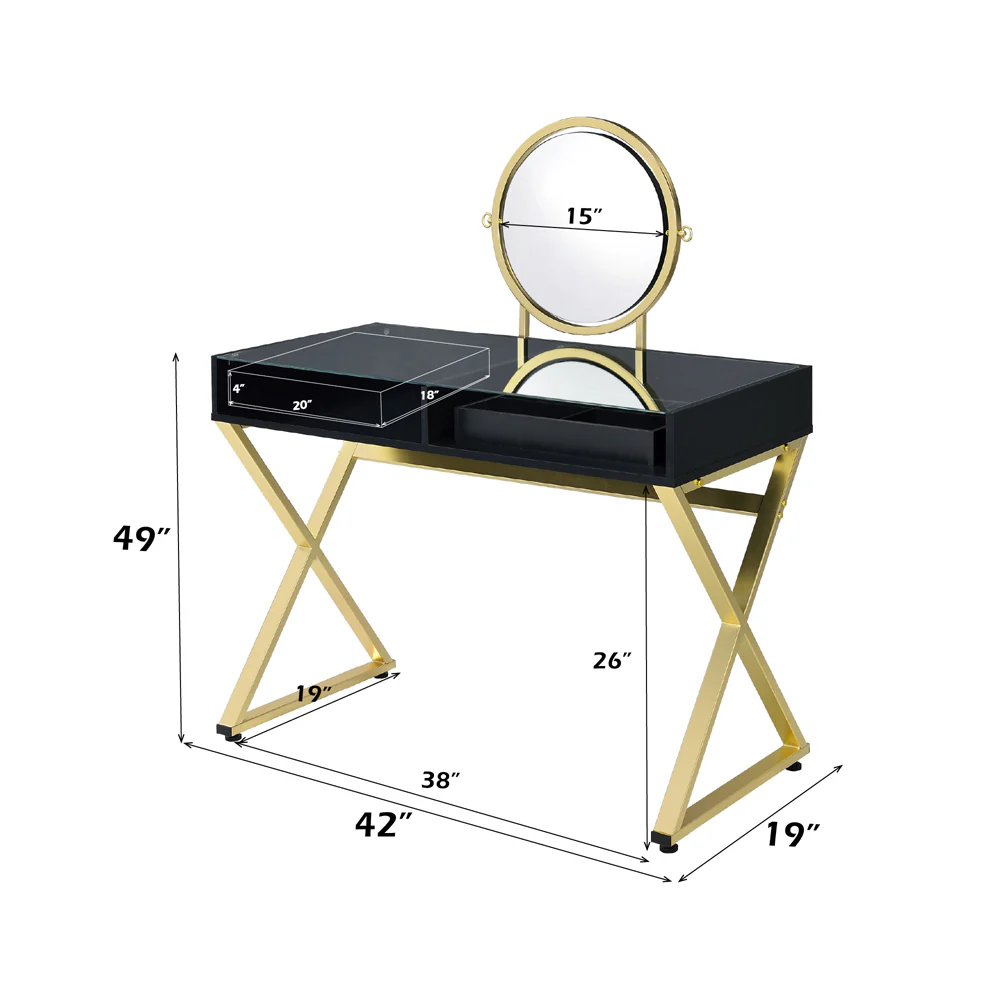 Coleen Vanity Desk w/Mirror & Jewelry Tray - Image 6