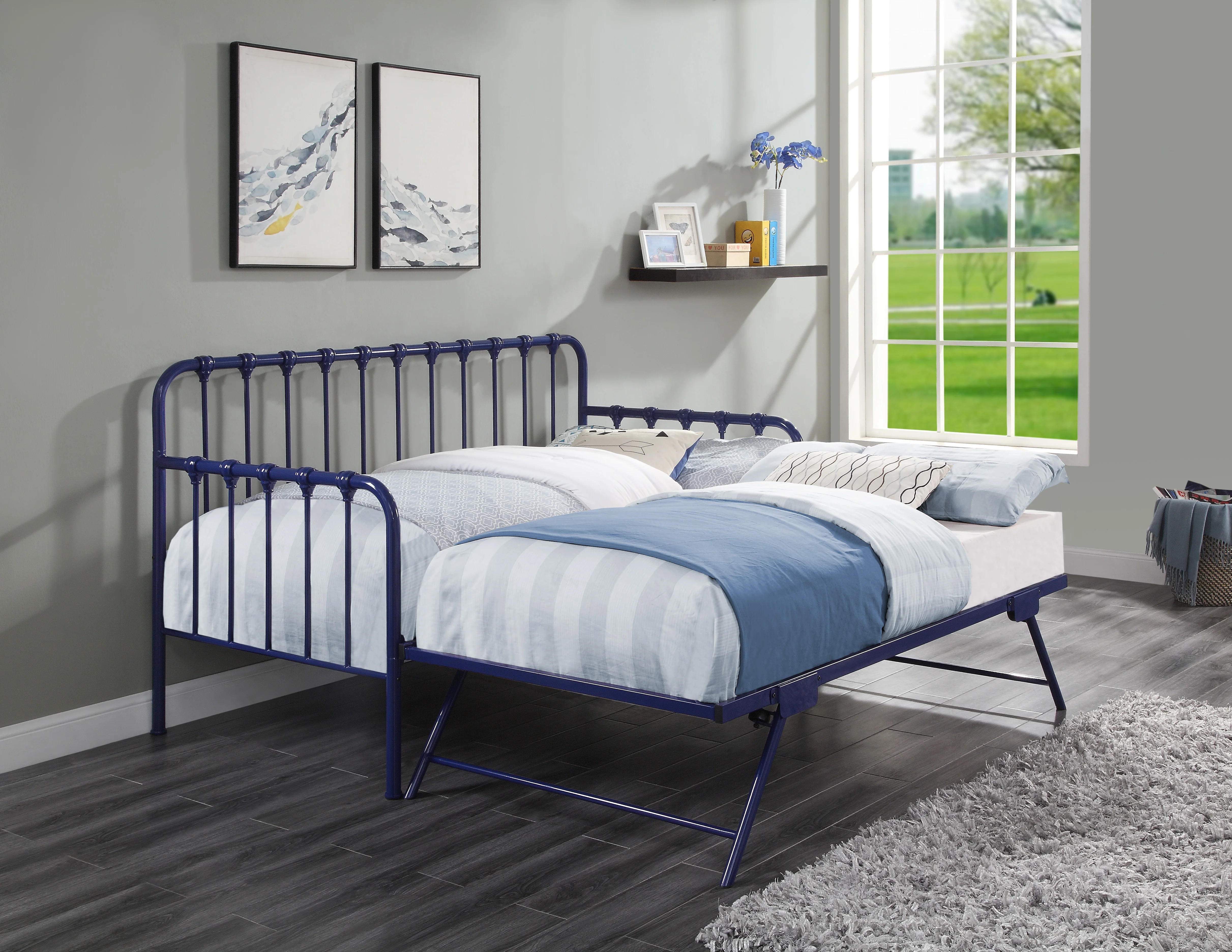 Constance Daybed with Lift-up Trundle in Blue - 4983BU-NT - Image 3