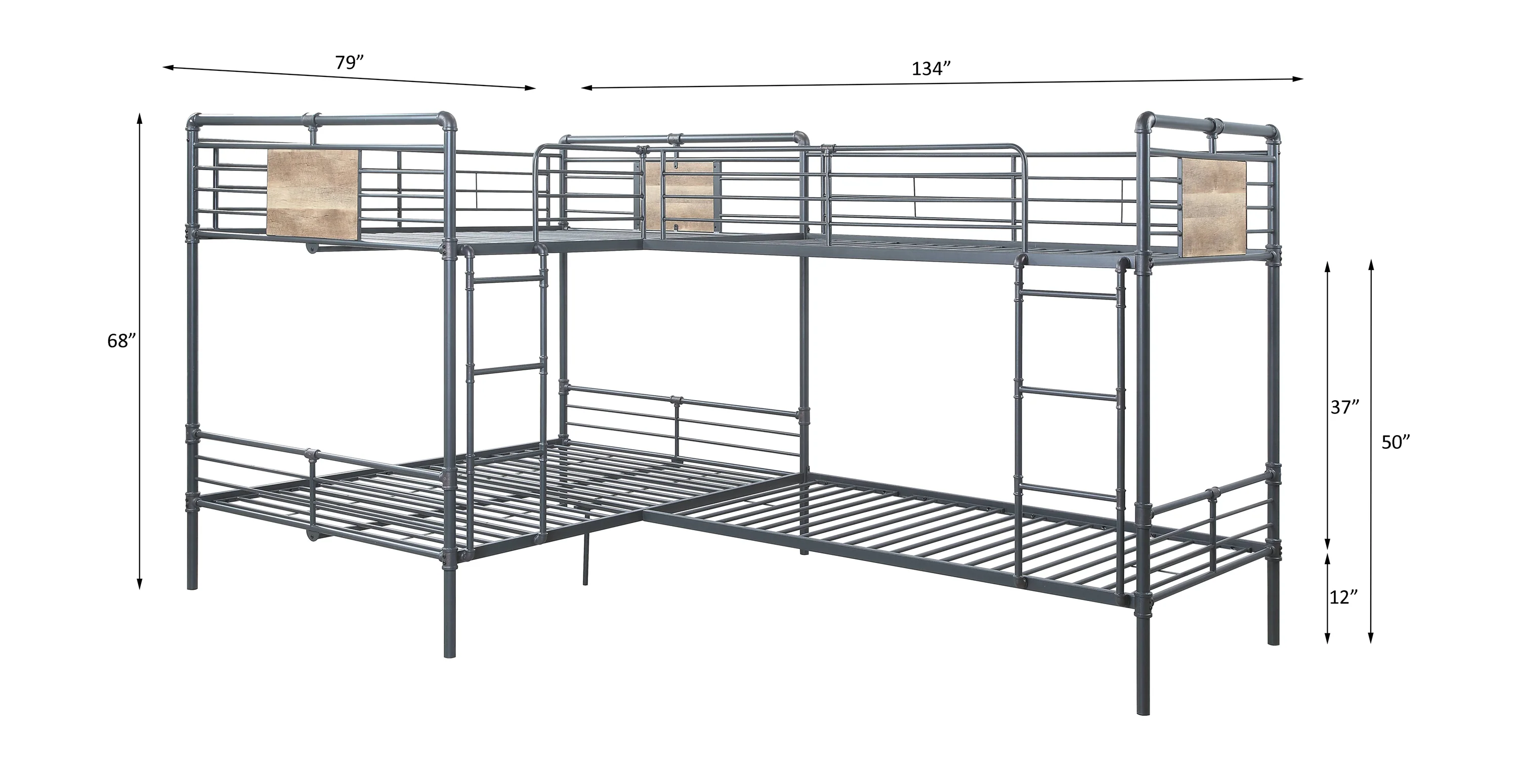 Cordelia L Shape Bunk Bed (T/T/F/F) - Image 2