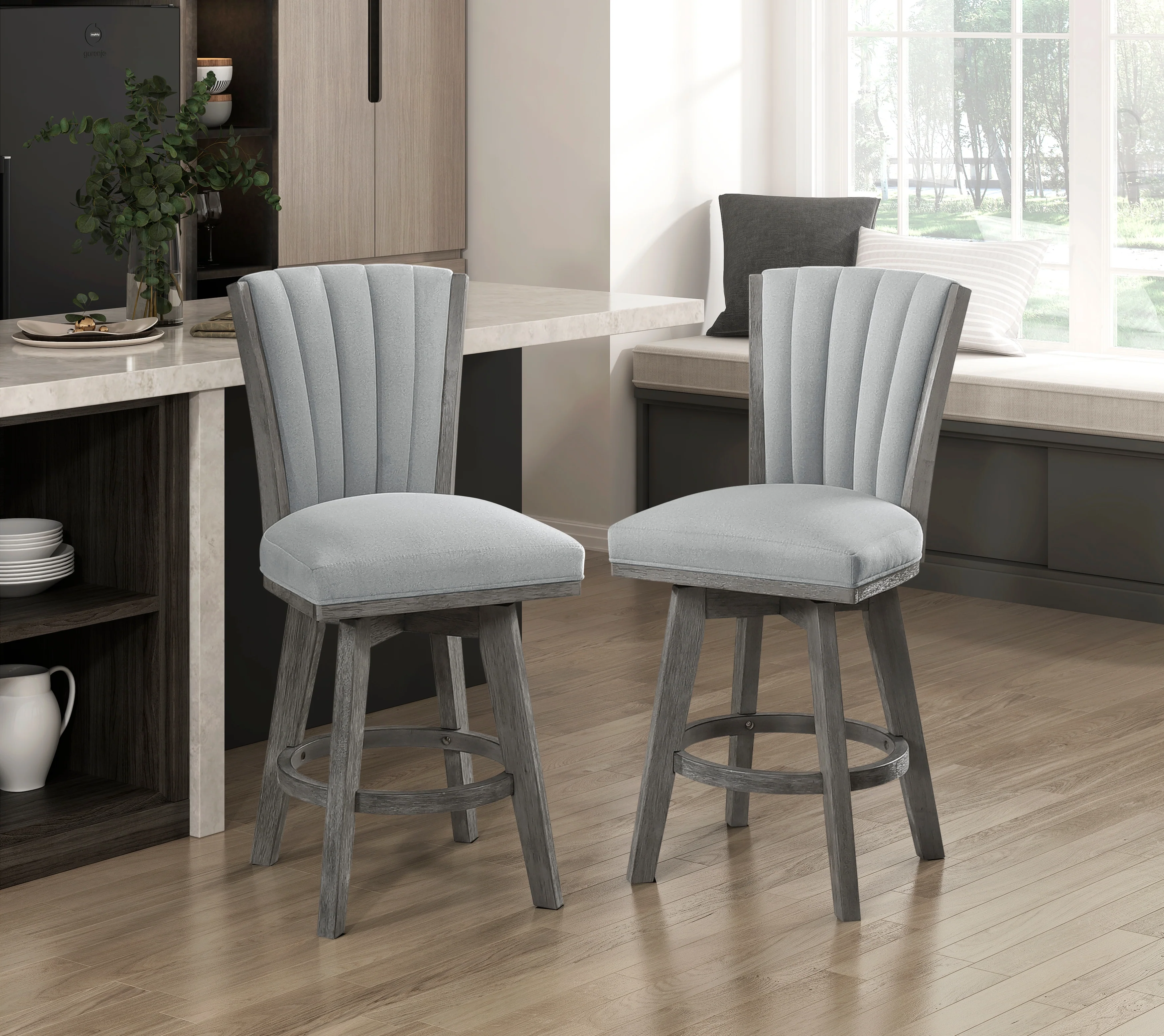 Corvallis Swivel Counter Height Chair in Gray - 5507-24GYS - Image 5