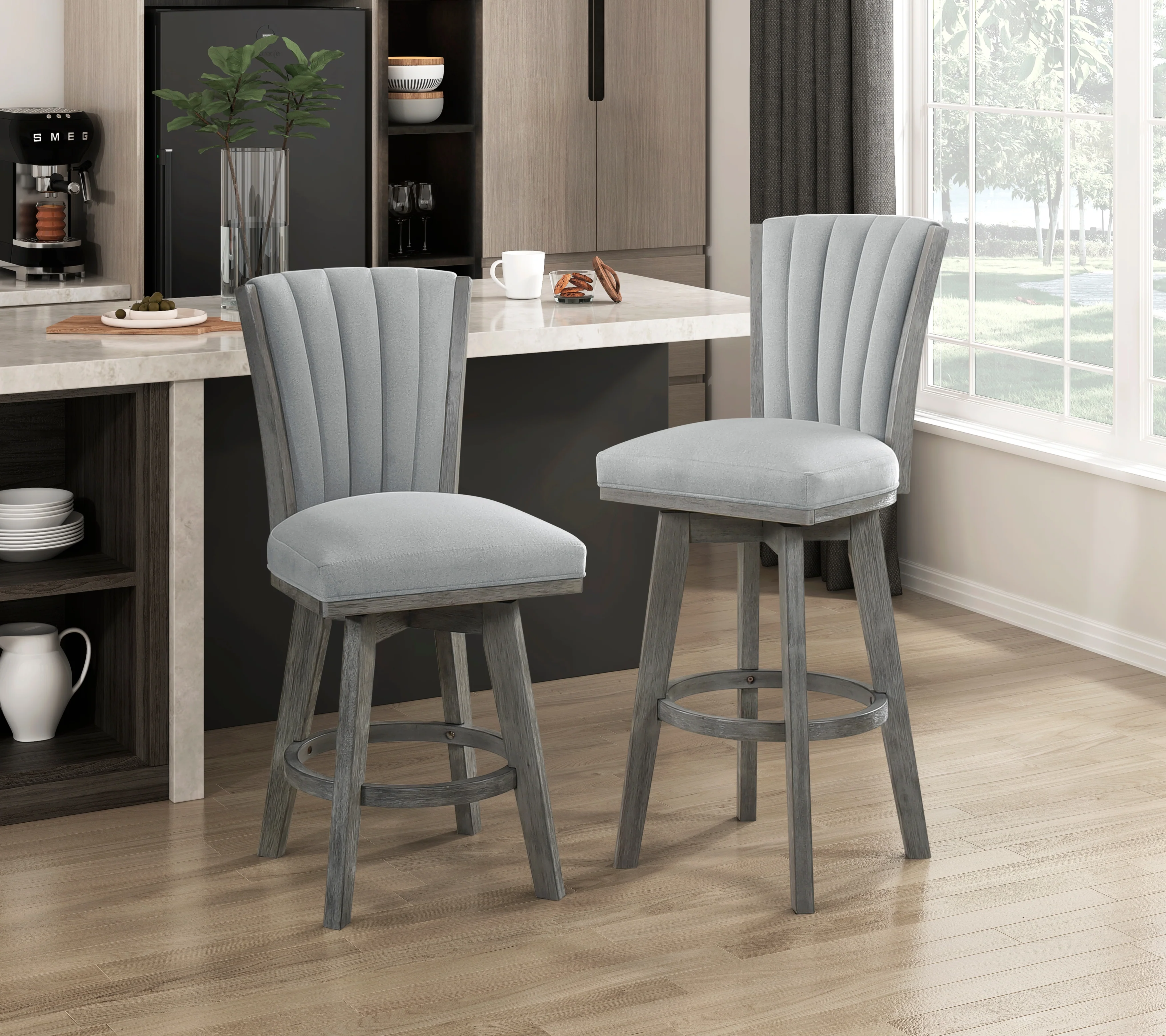 Corvallis Swivel Counter Height Chair in Gray - 5507-24GYS - Image 6