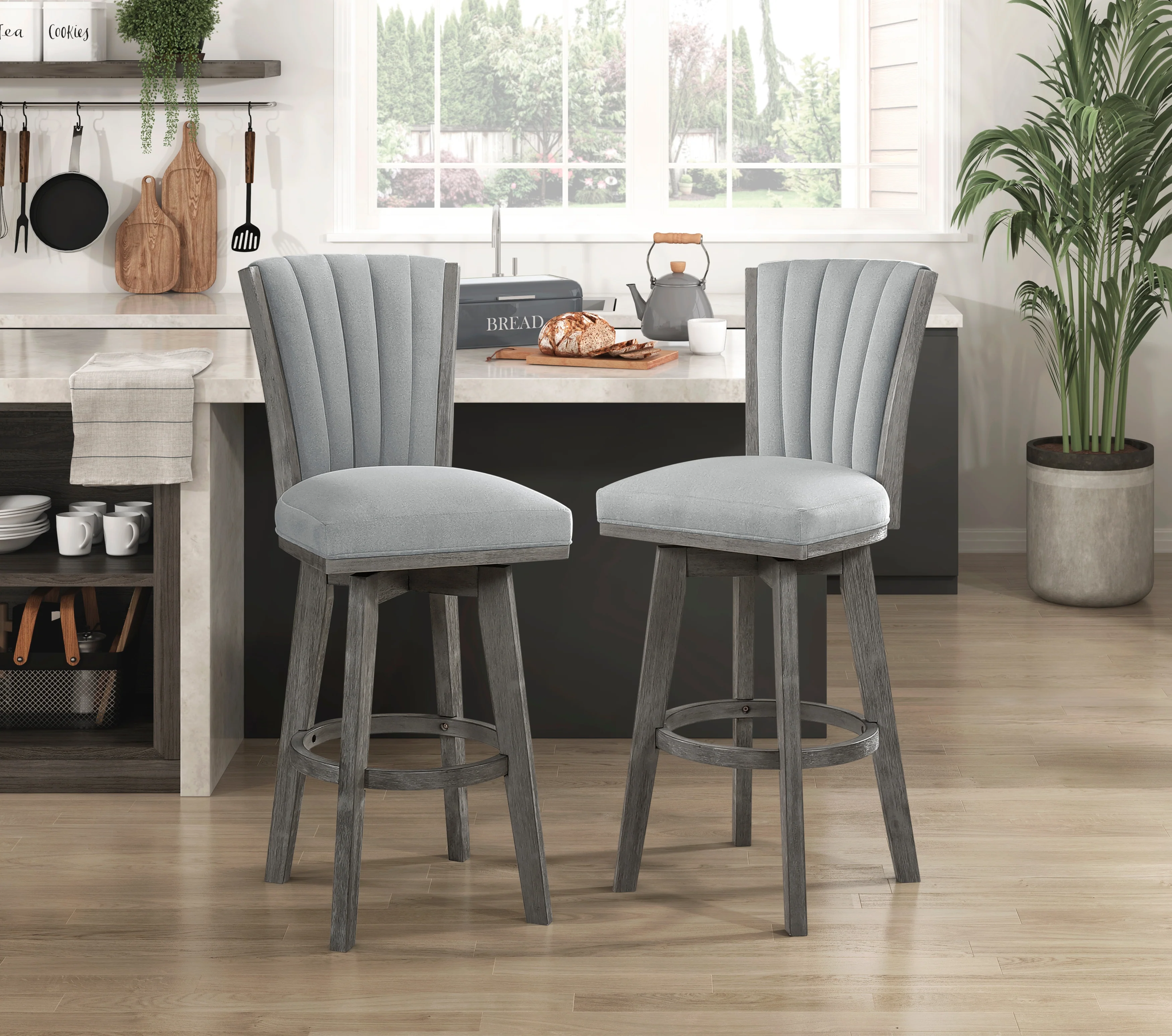 Corvallis Swivel Pub Height Chair in Gray - 5507-29GYS - Image 5