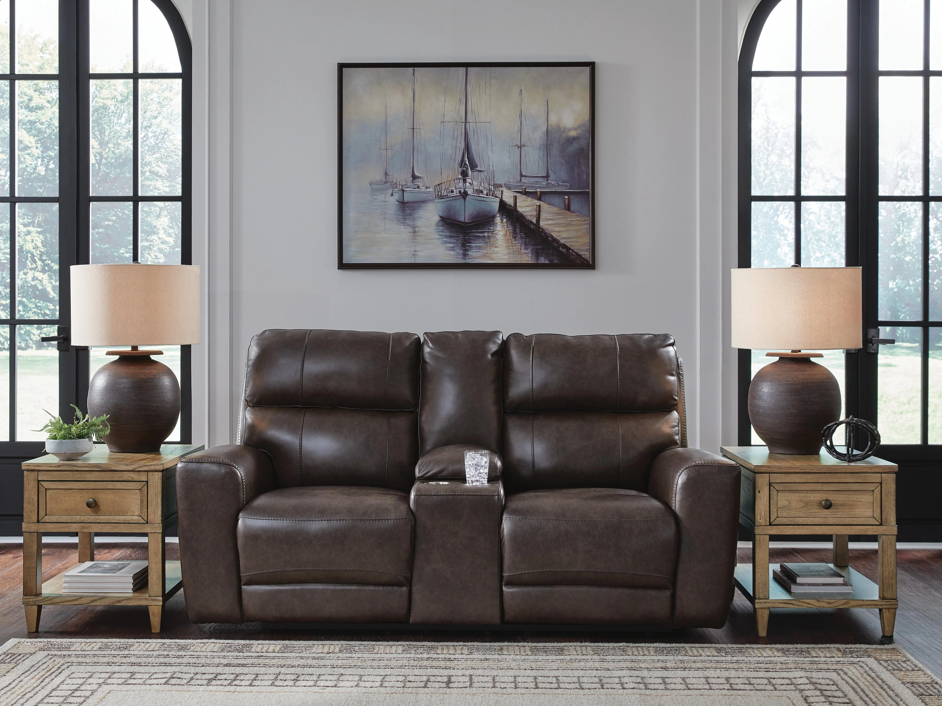 Crossplex Power Reclining Loveseat with Console - Image 2