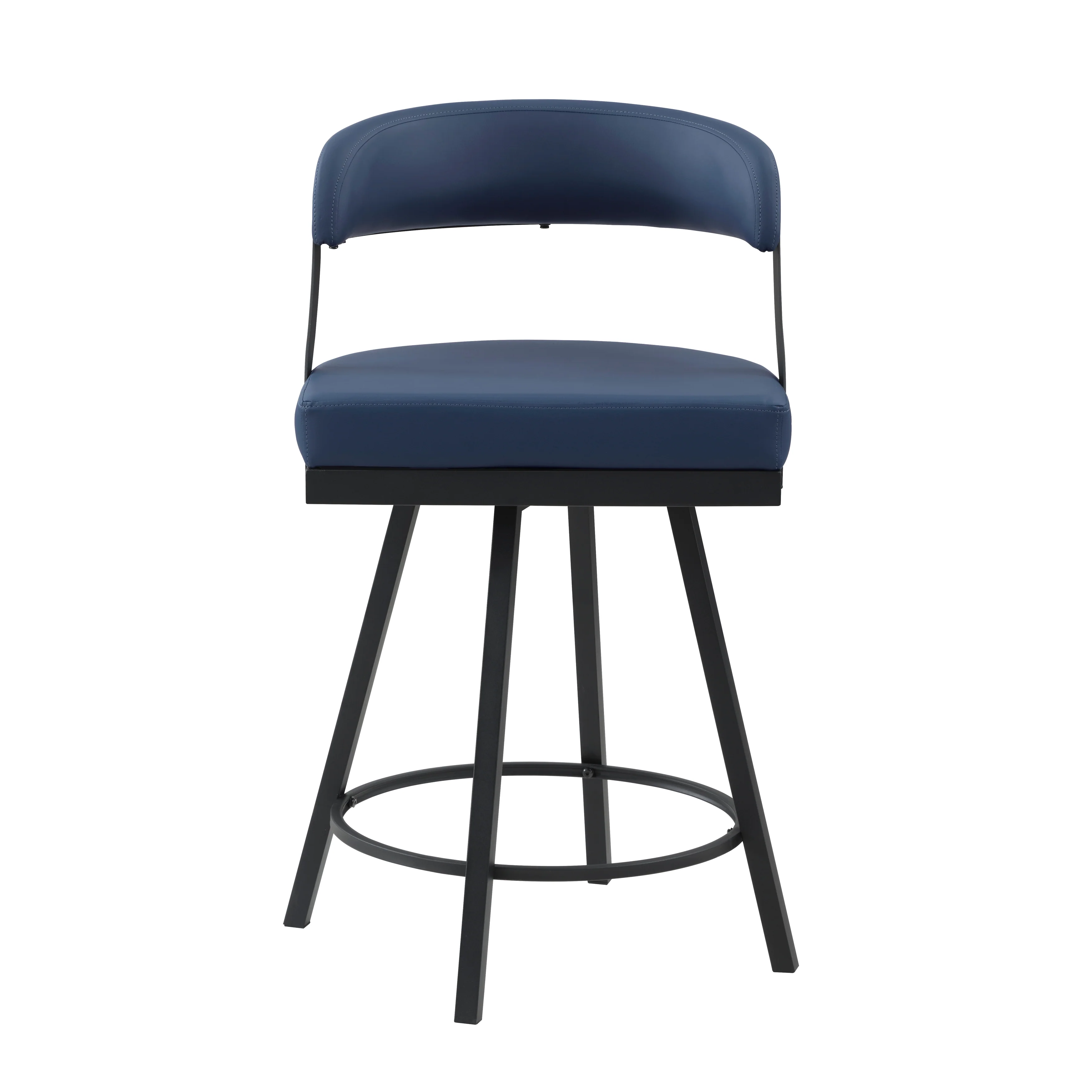 Crowley Swivel Counter Height Chair in Black/Blue - 5565-24BU - Image 4