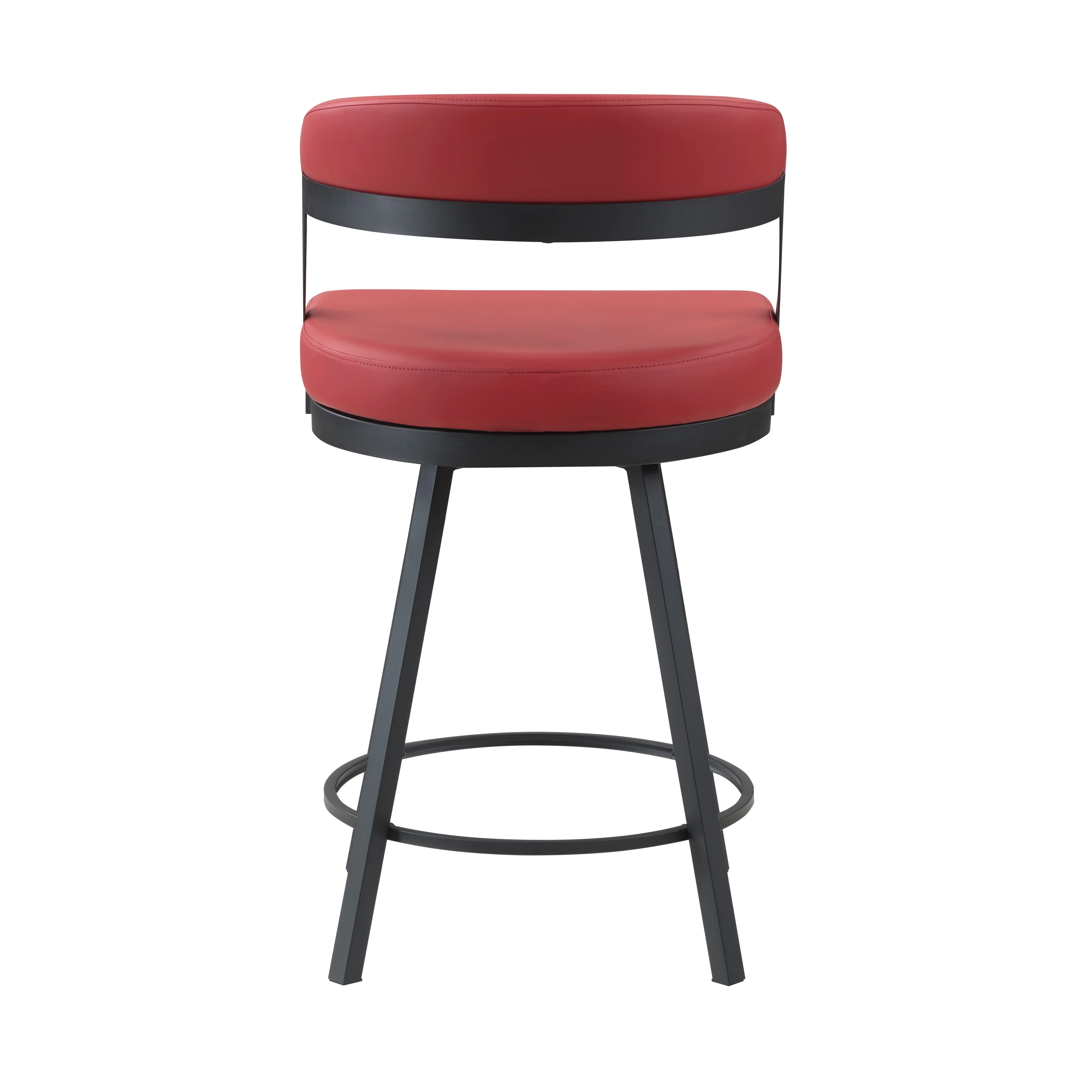 Crowley Swivel Counter Height Chair in Black/Red - 5565-24RD - Image 3