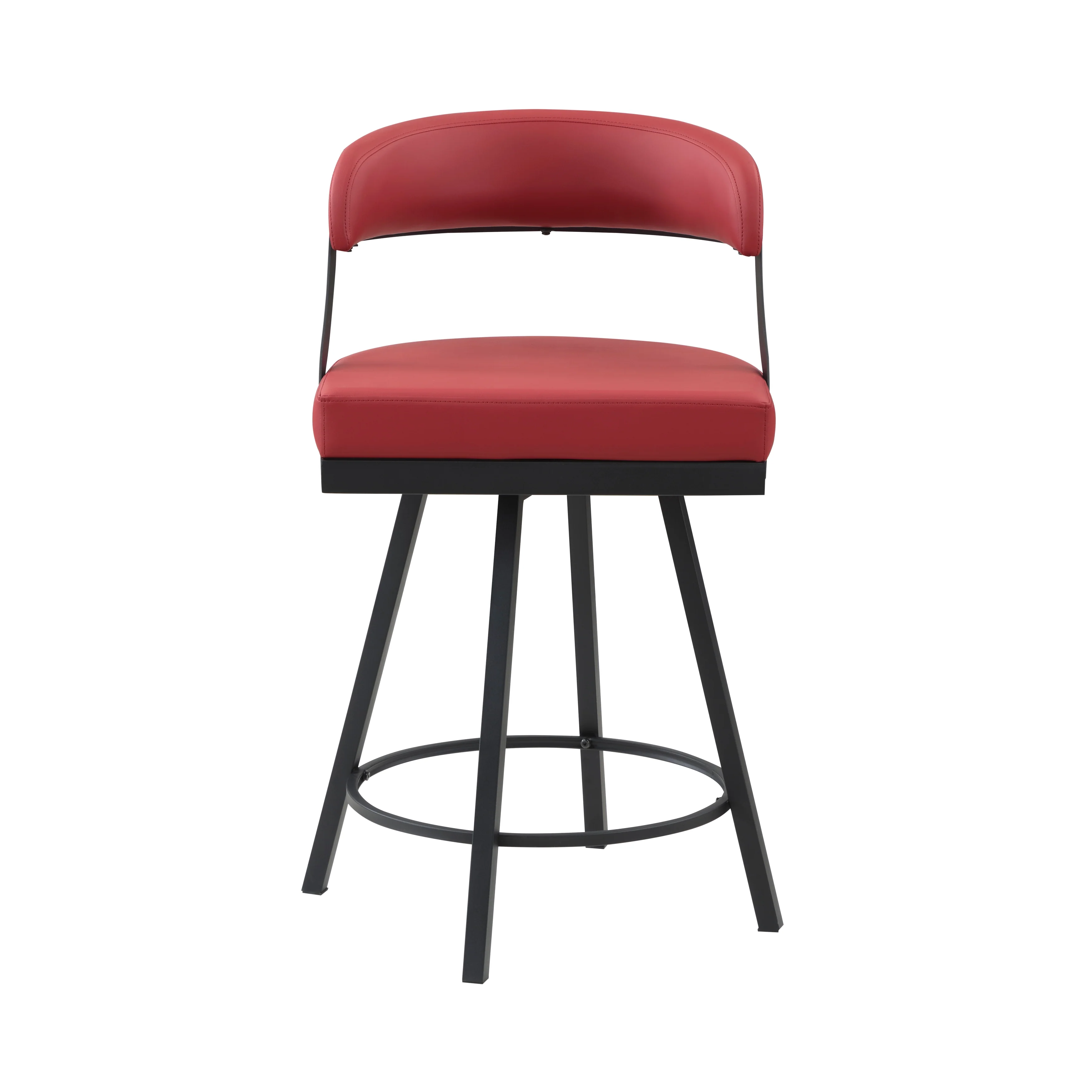 Crowley Swivel Counter Height Chair in Black/Red - 5565-24RD - Image 4