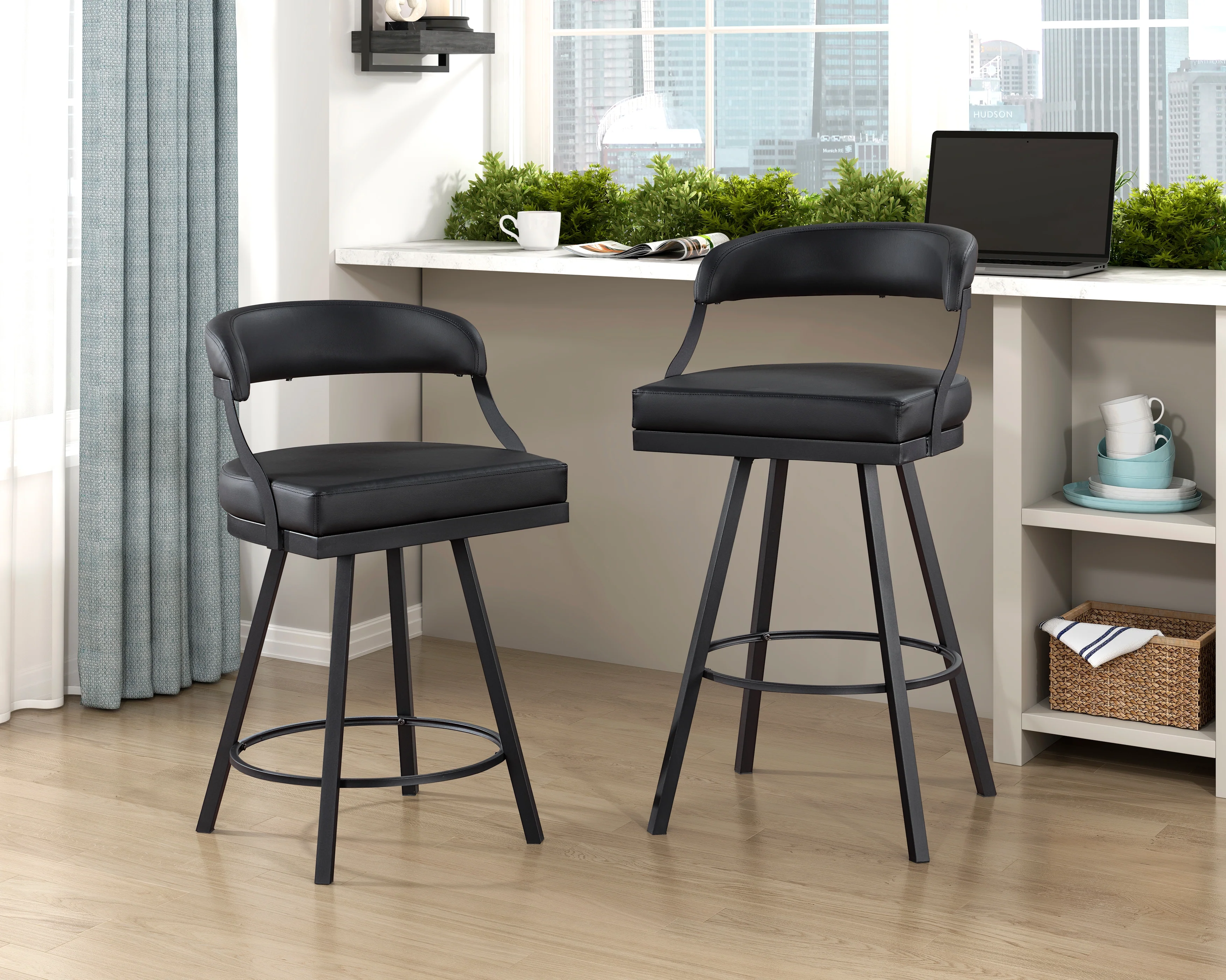 Crowley Swivel Pub Height Chair in Black - 5565-29BK - Image 6