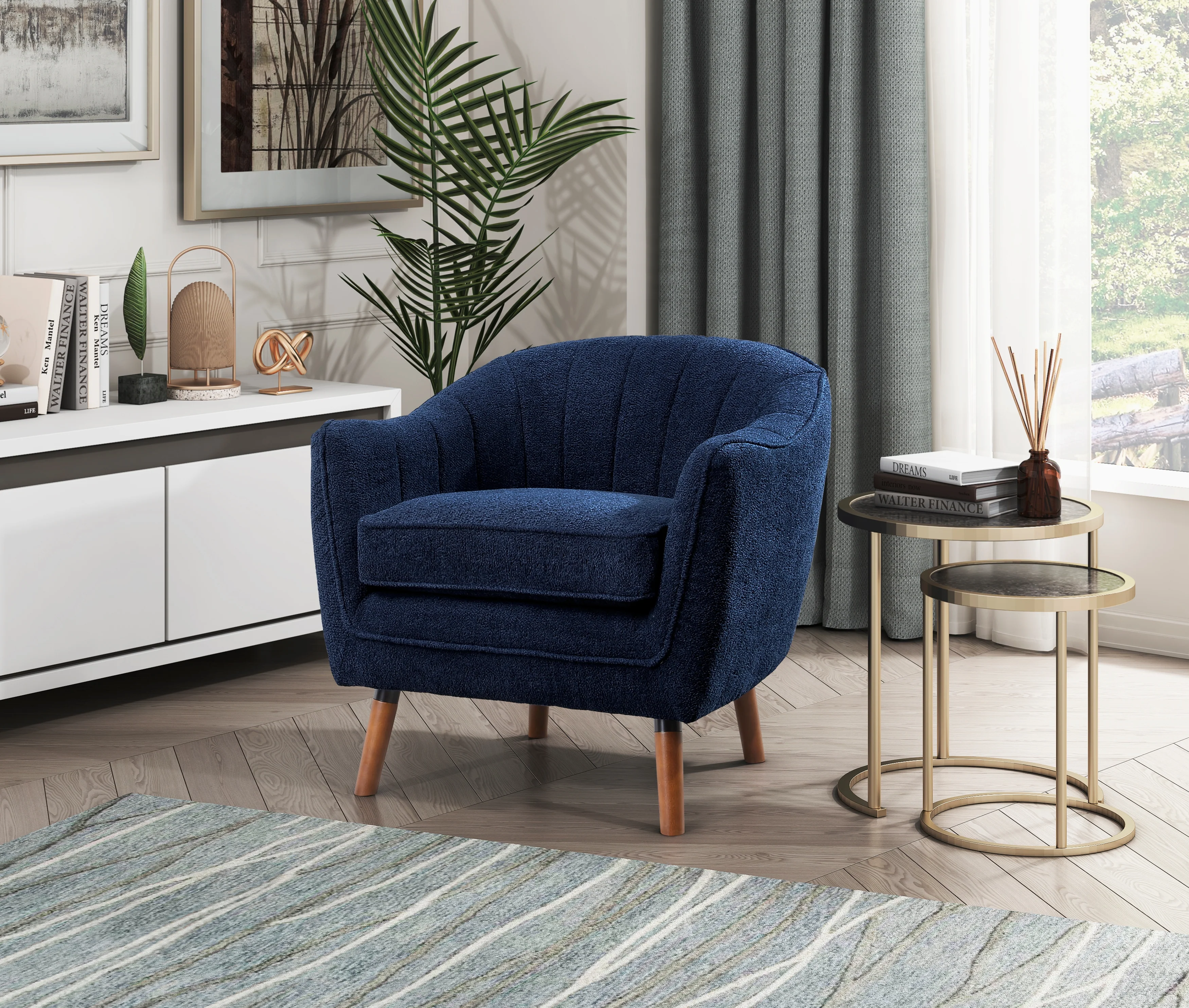 Cutler Accent Chair in Blue - 1081BU-1 - Image 5