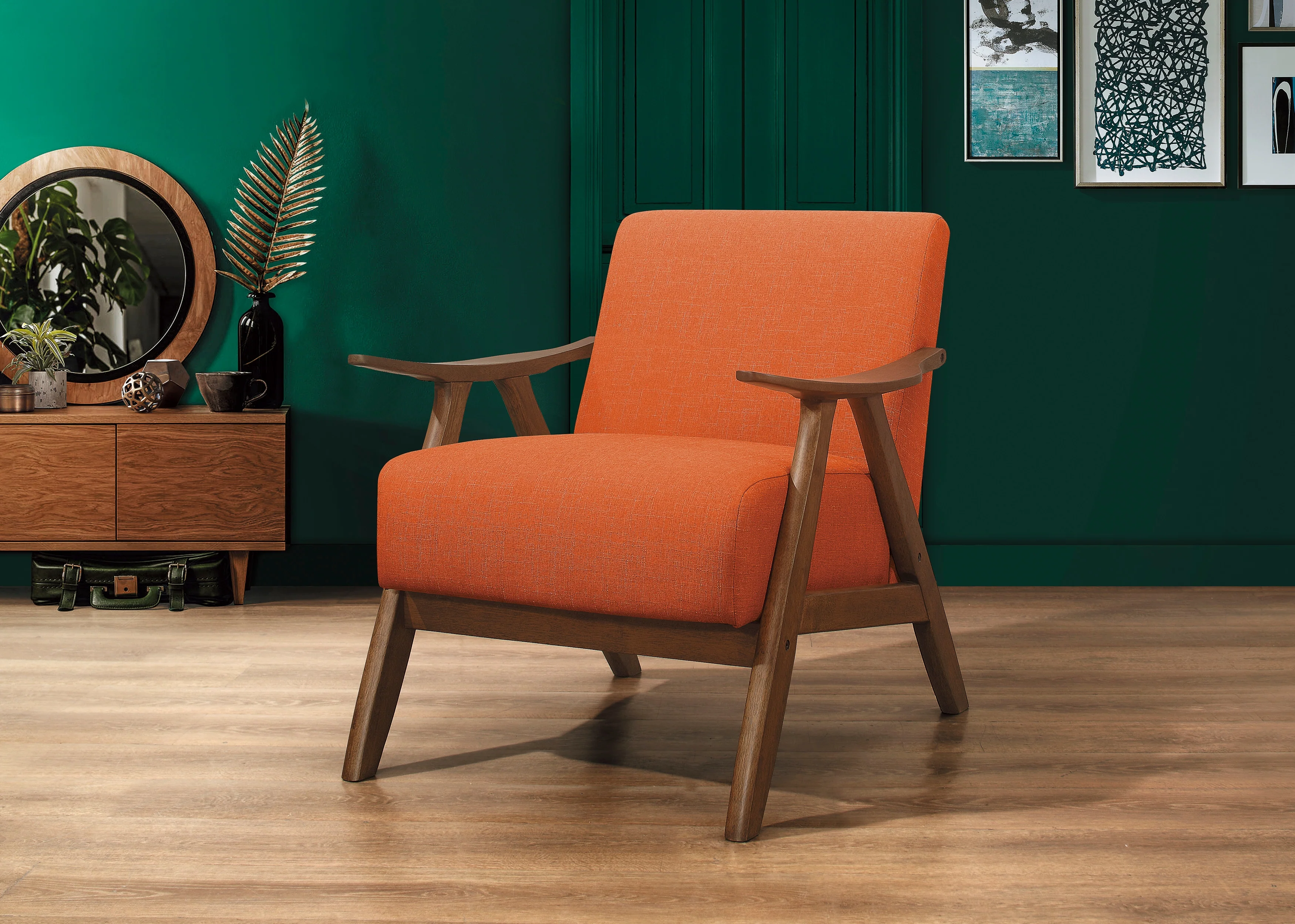Damala Accent Chair in Orange - 1138RN-1 - Image 4