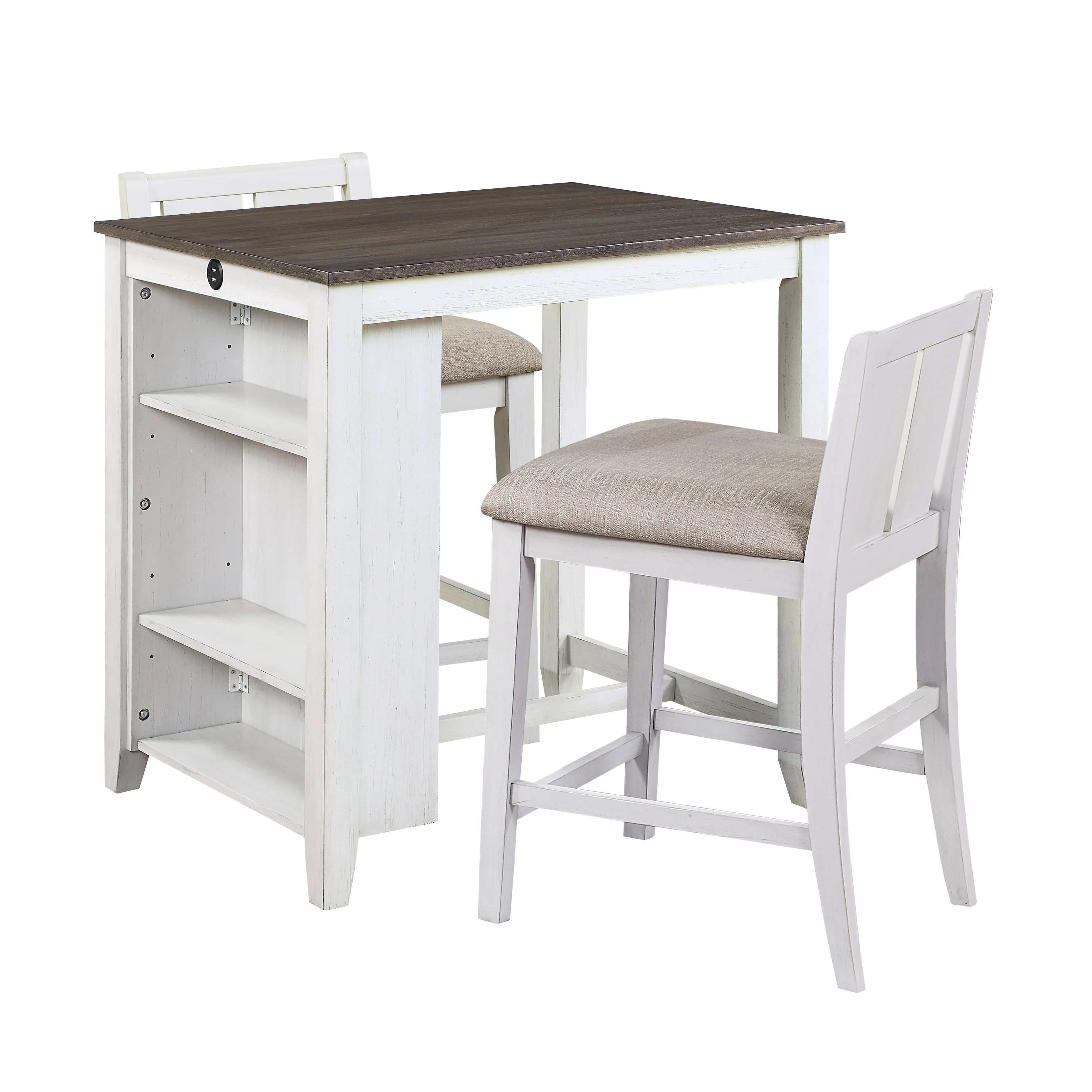 Daye 3-Piece Pack Counter Height Set in Cherry/White/Gray - 5773WH-32