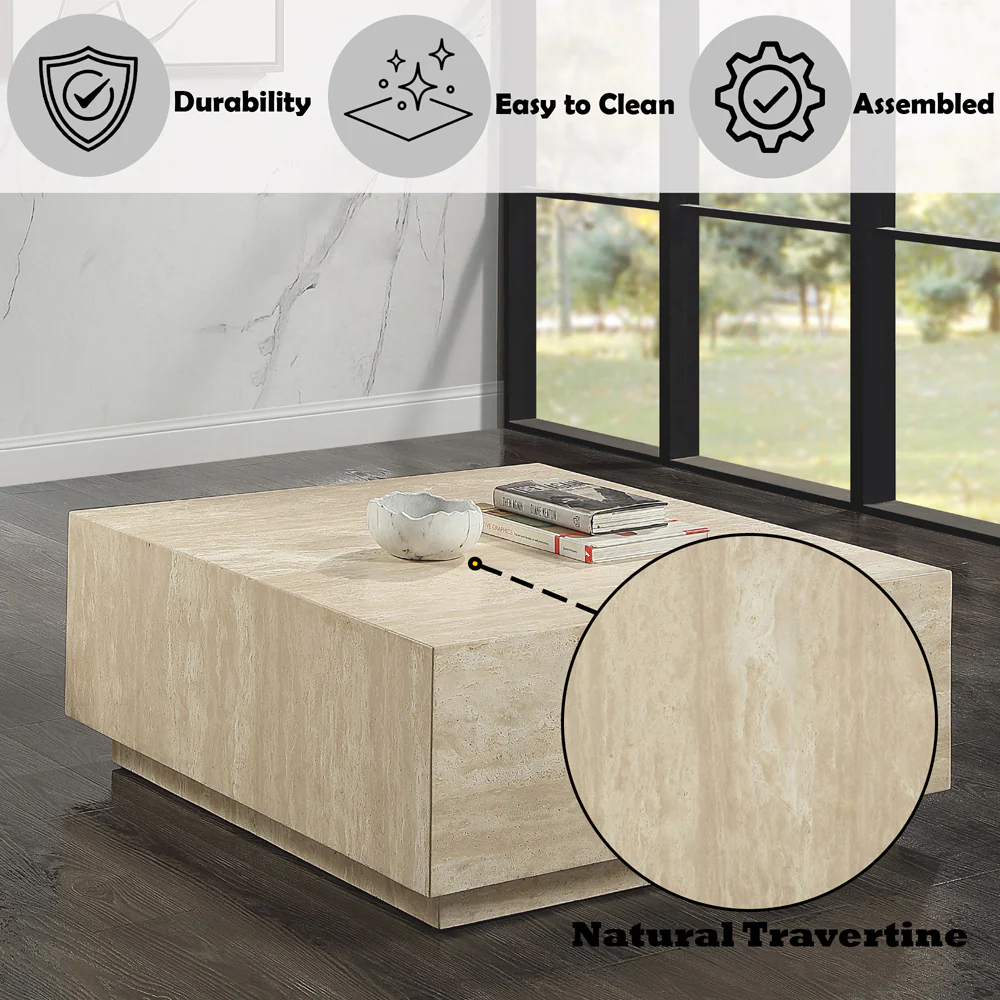 Deon Coffee Table w/Natrual Marble Top - Image 7