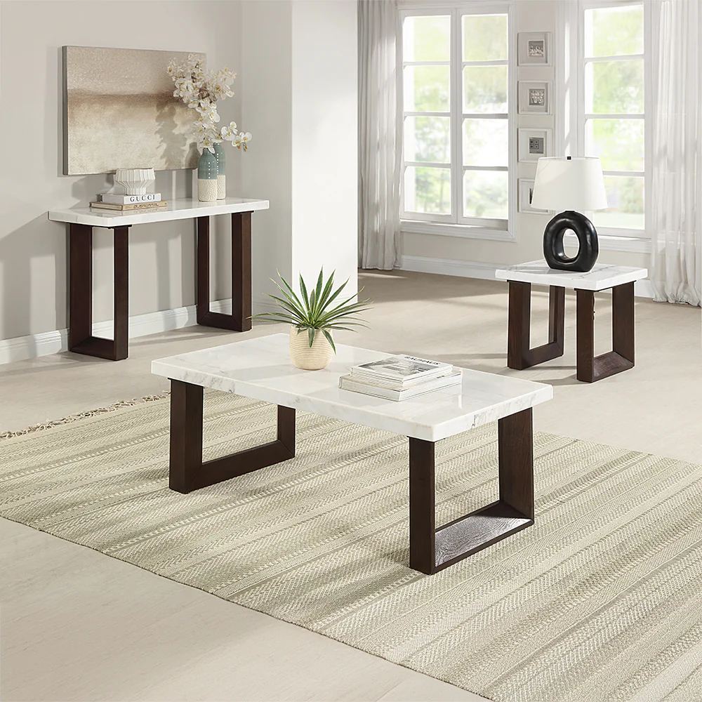 Edwyn End Table w/Natrual Marble Top - Image 4