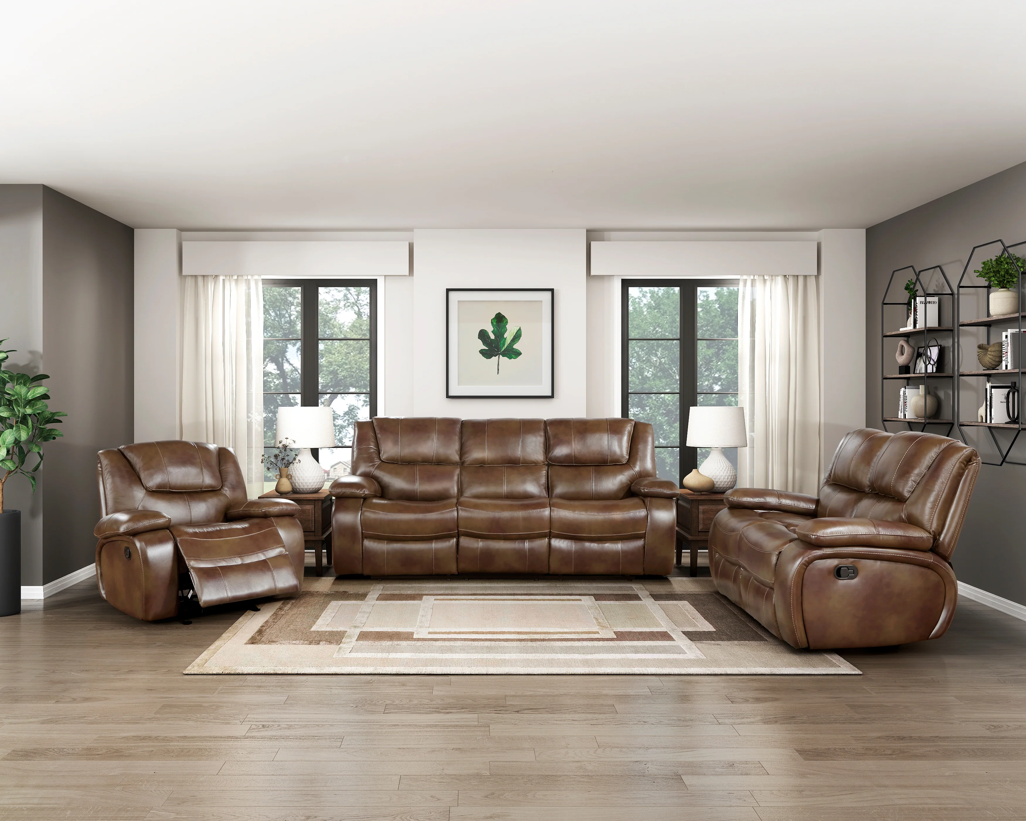 Ellicott Double Reclining Loveseat in Brown - 9639BR-2 - Image 6