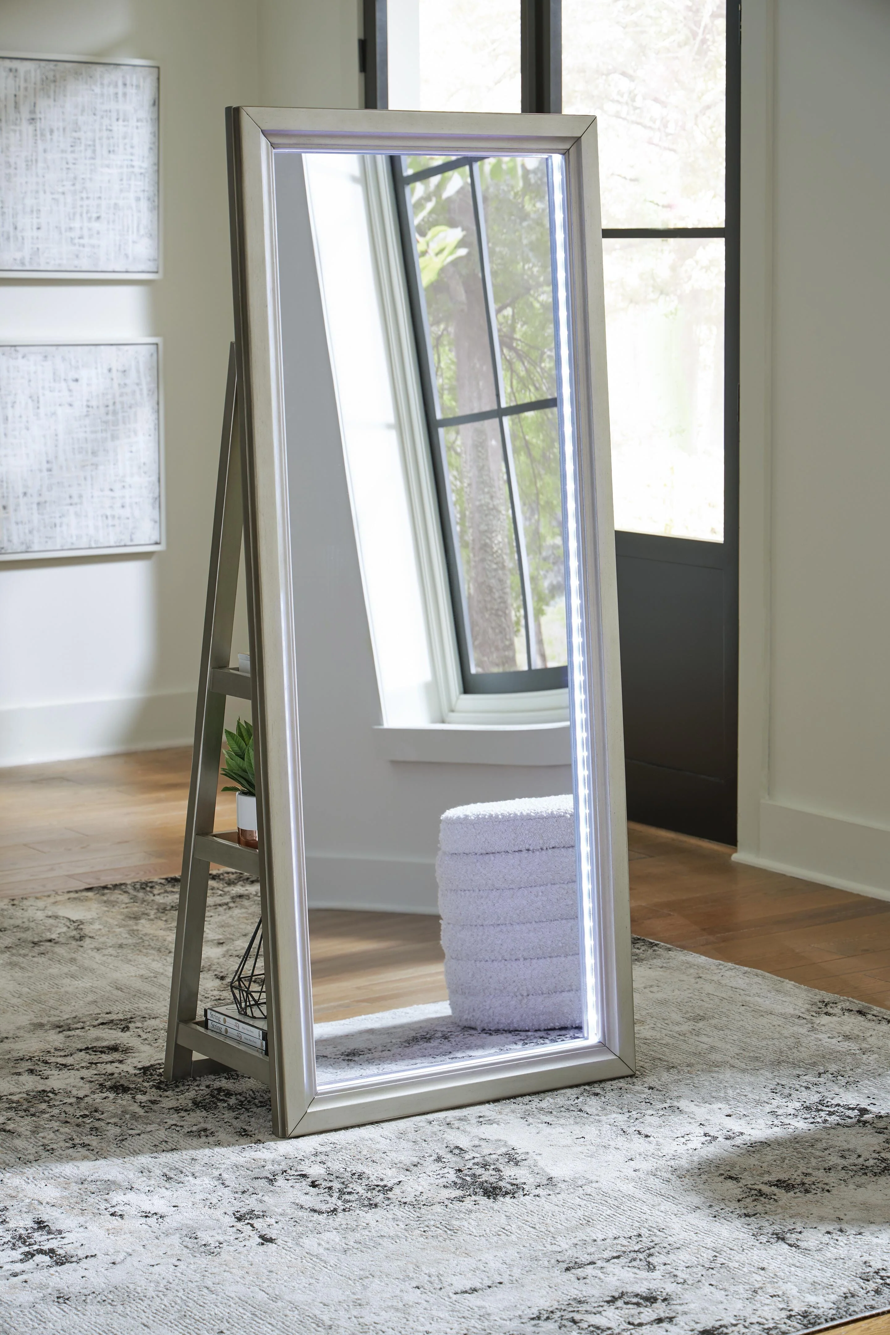 Evesen Floor Standing Mirror/Storage - Image 2