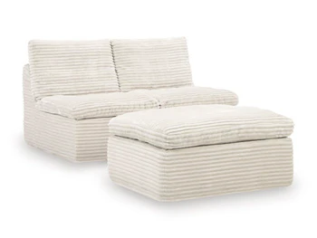 Fannin Armless Chair with Ottoman