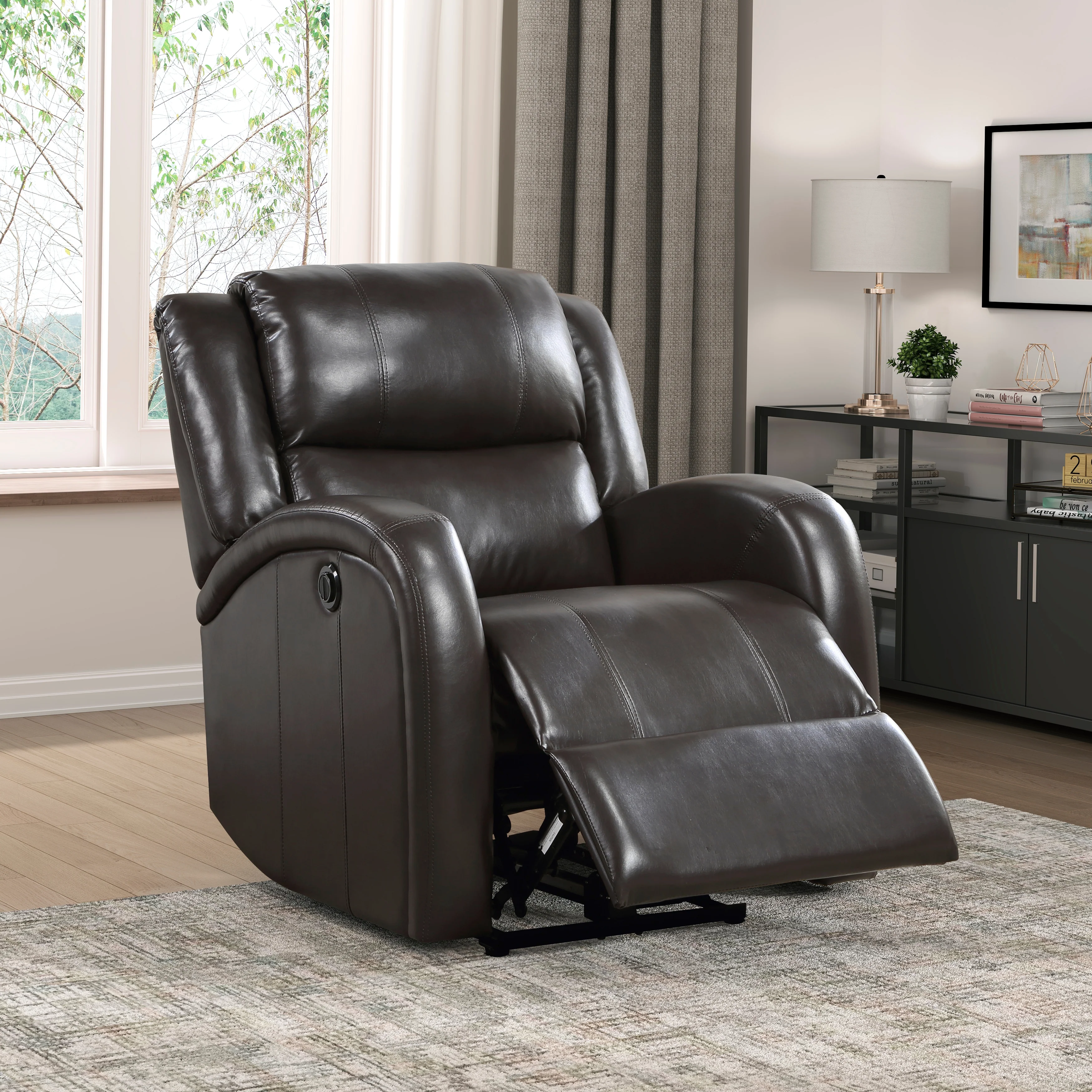 Foxcroft Power Reclining Chair in Brown - 9316PUBR-1PW - Image 6