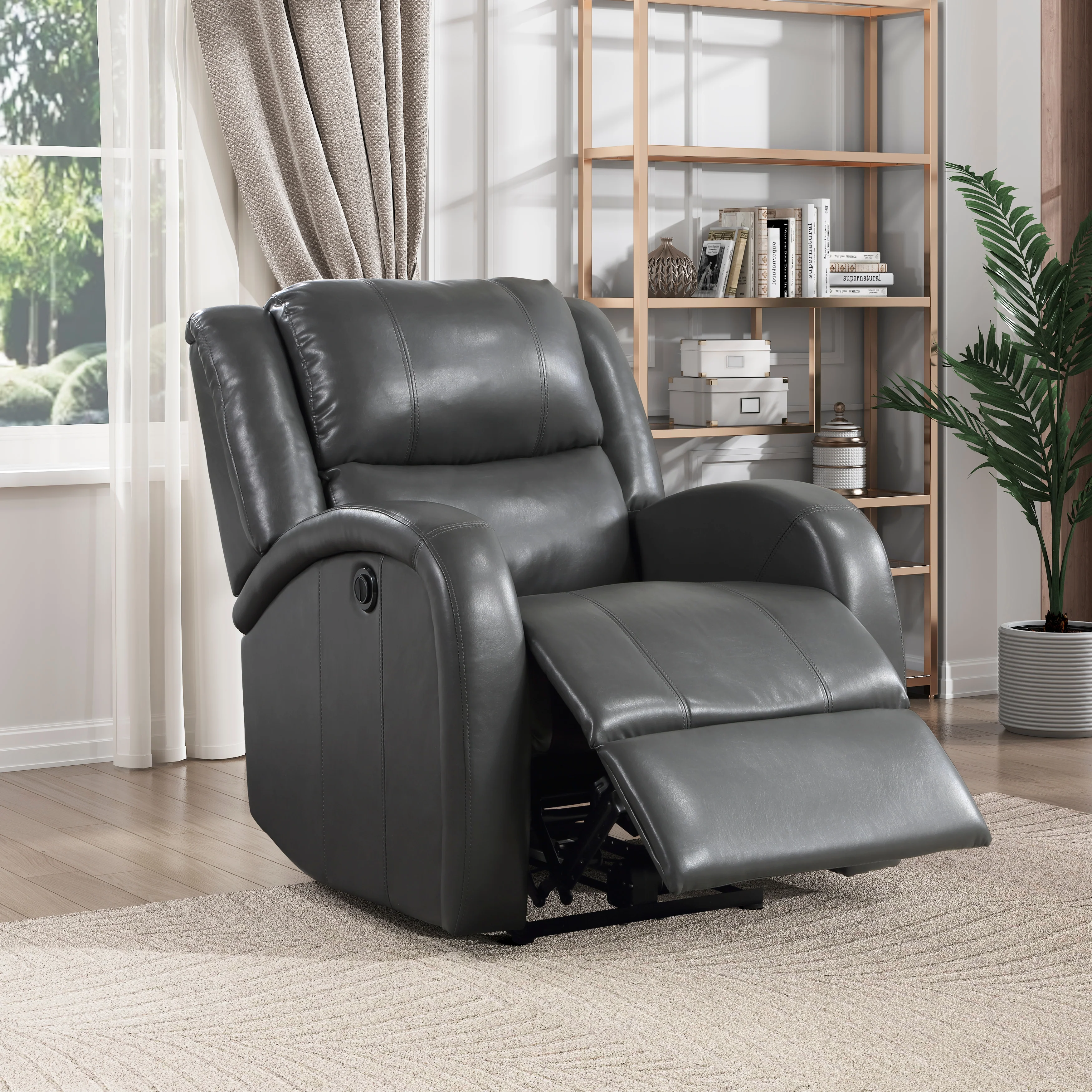 Foxcroft Power Reclining Chair in Gray - 9316PUGY-1PW - Image 6