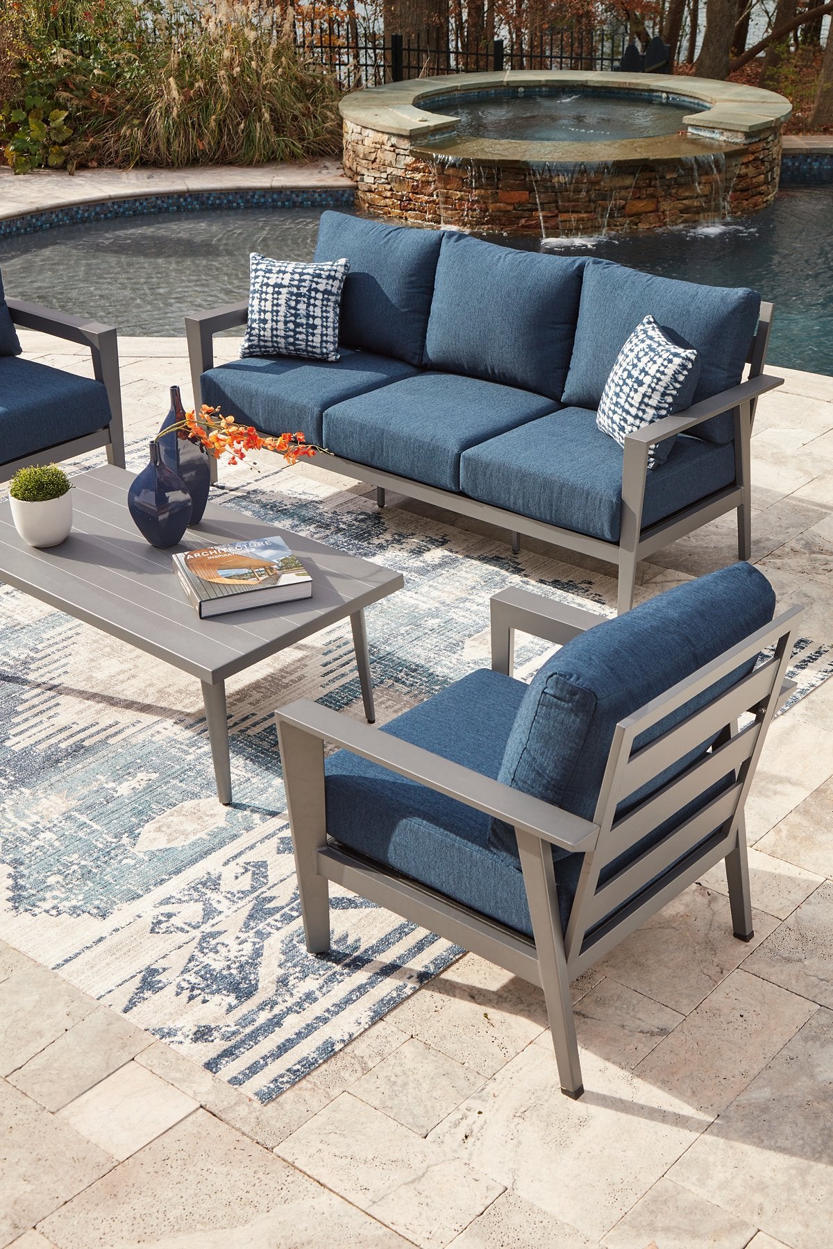 Gali Outdoor Sofa/Chairs/Table Set (Set of 4) - Image 13