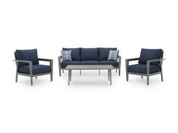 Gali Outdoor Sofa/Chairs/Table Set (Set of 4) - Image 3