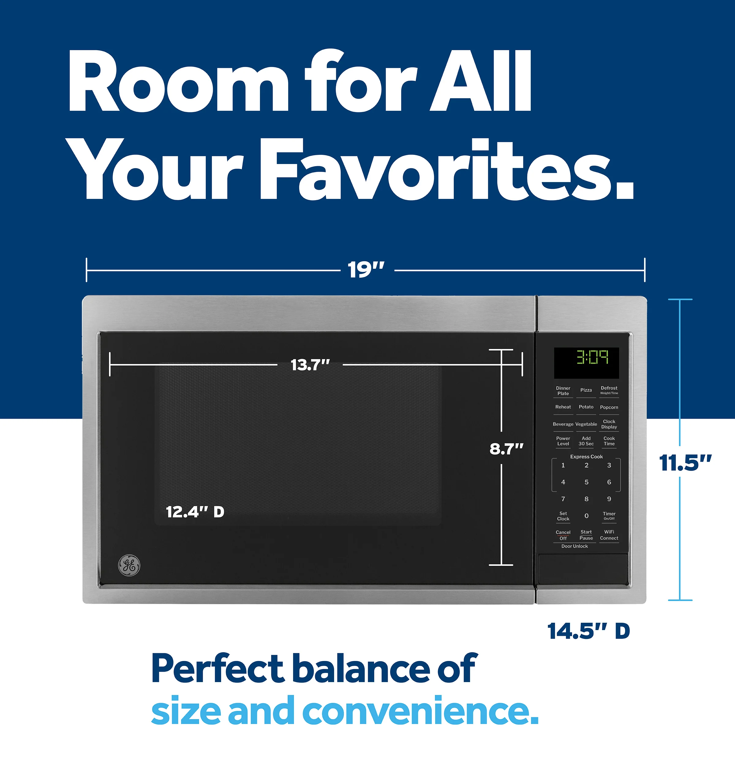 GE® 0.9 Cu. Ft. Capacity Smart Countertop Microwave Oven with Scan-To-Cook Technology GCST09U1WSS - Image 6