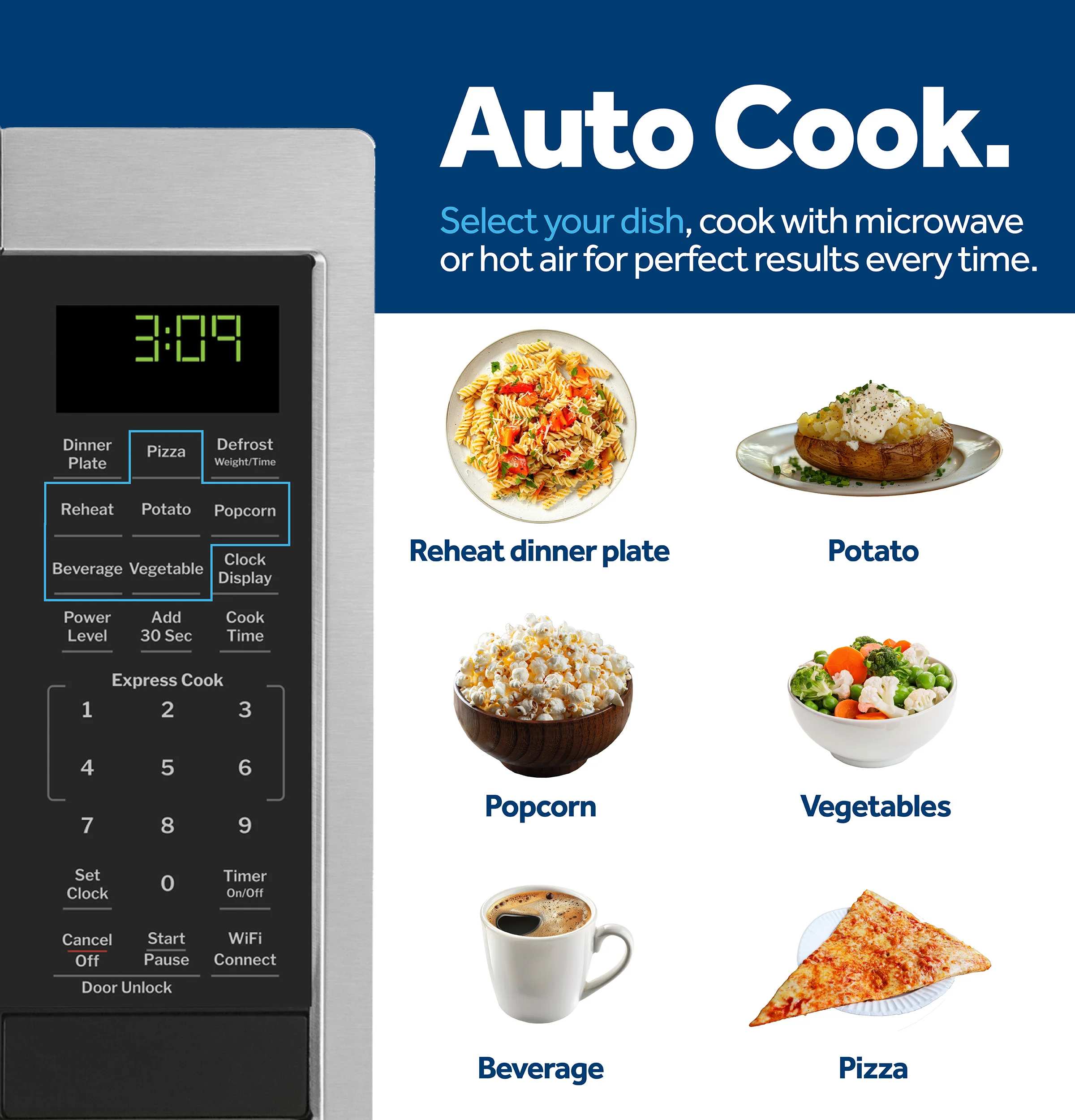 GE® 0.9 Cu. Ft. Capacity Smart Countertop Microwave Oven with Scan-To-Cook Technology GCST09U1WSS - Image 8